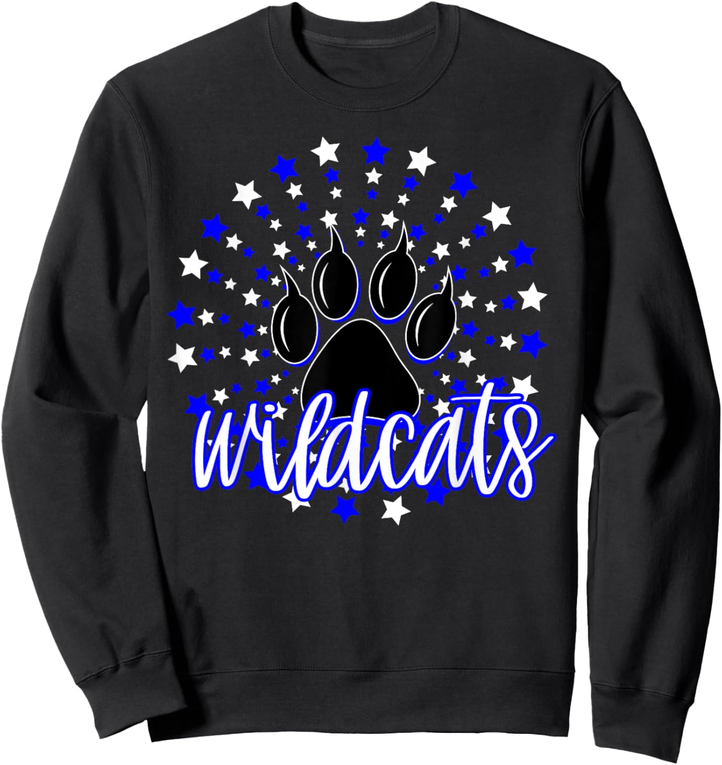 Wildcats School Spirit Blue Wildcat Pride Elementary Teacher Sweatshirt - Sweatshirt | Black