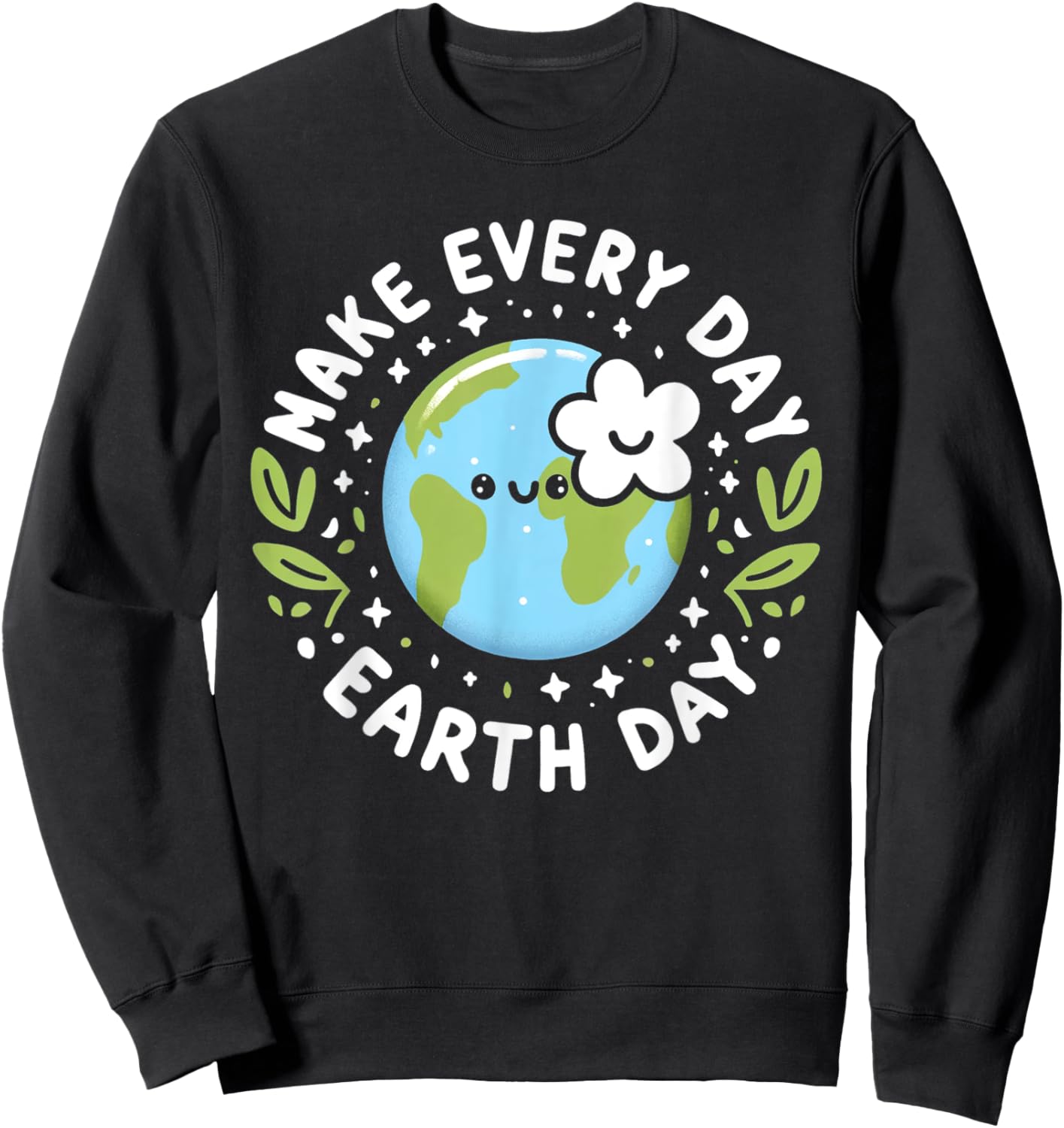 Cute Make Everyday Earth Day Kids Sweatshirt - Sweatshirt | Black
