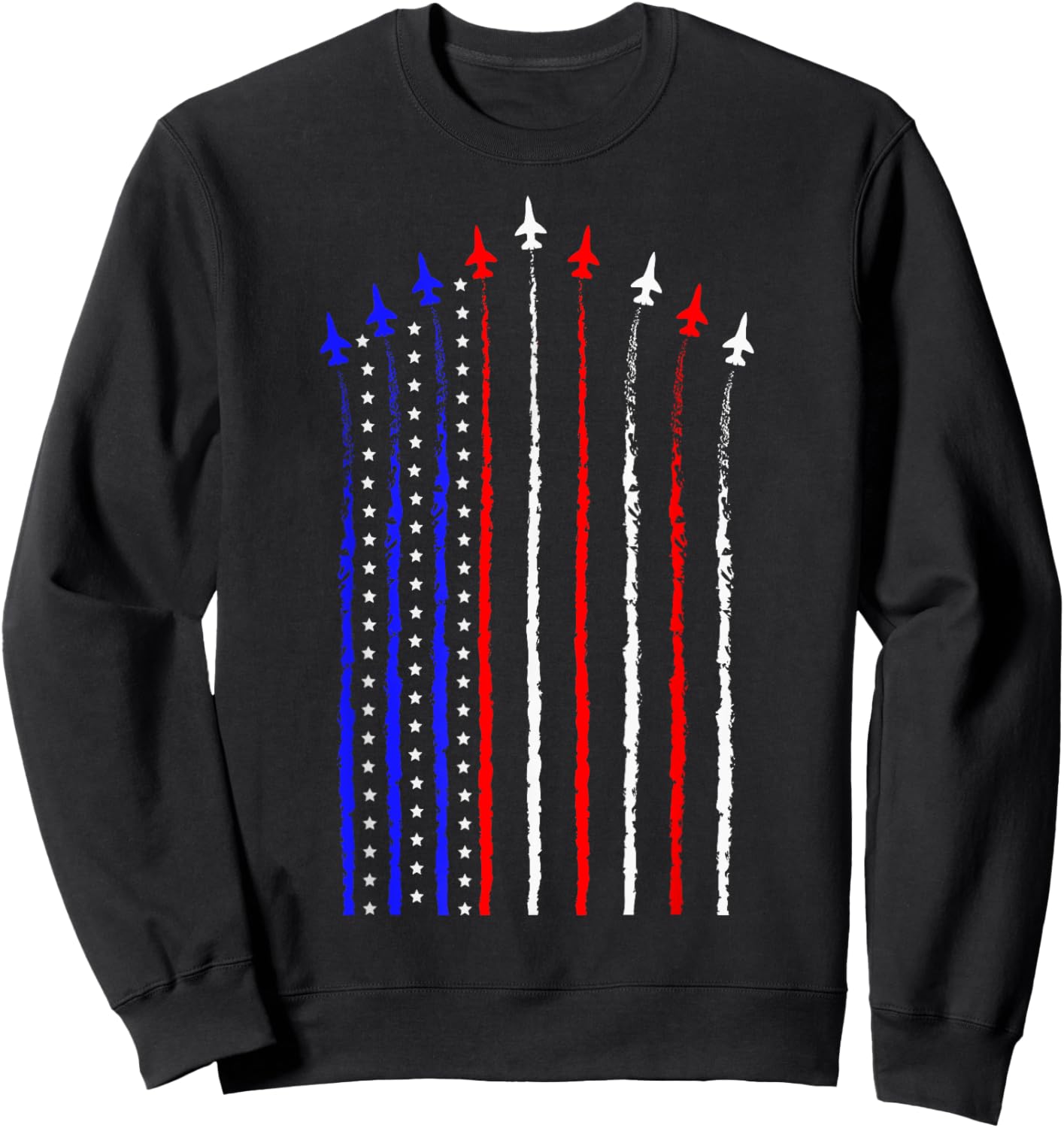 Patriot July 4th Fighter Jets Airplane USA Flag Kid Boy Sweatshirt - Sweatshirt | Black