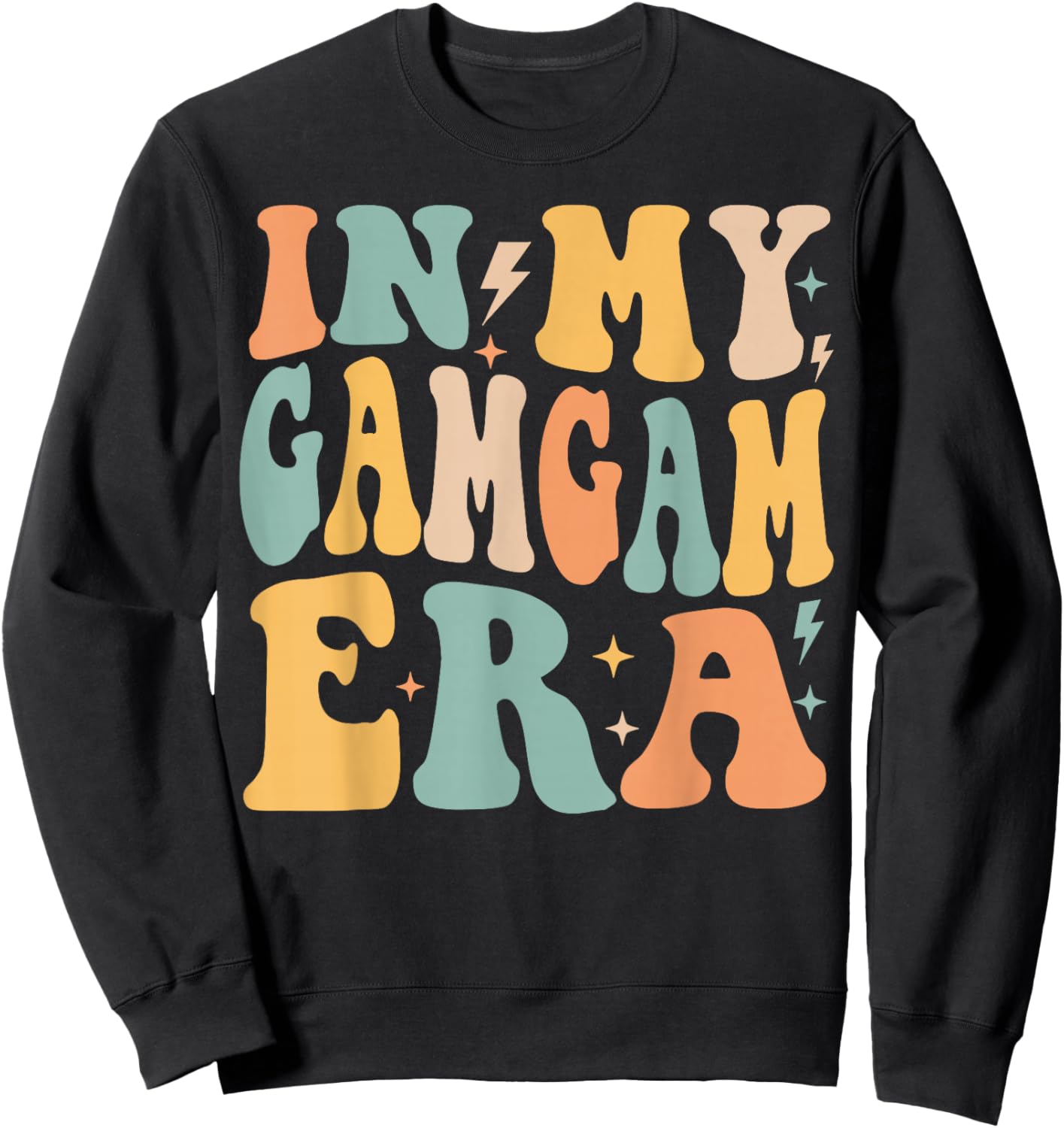 Retro Groovy In My Gamgam Era Mother's Day Sweatshirt - Sweatshirt | Black