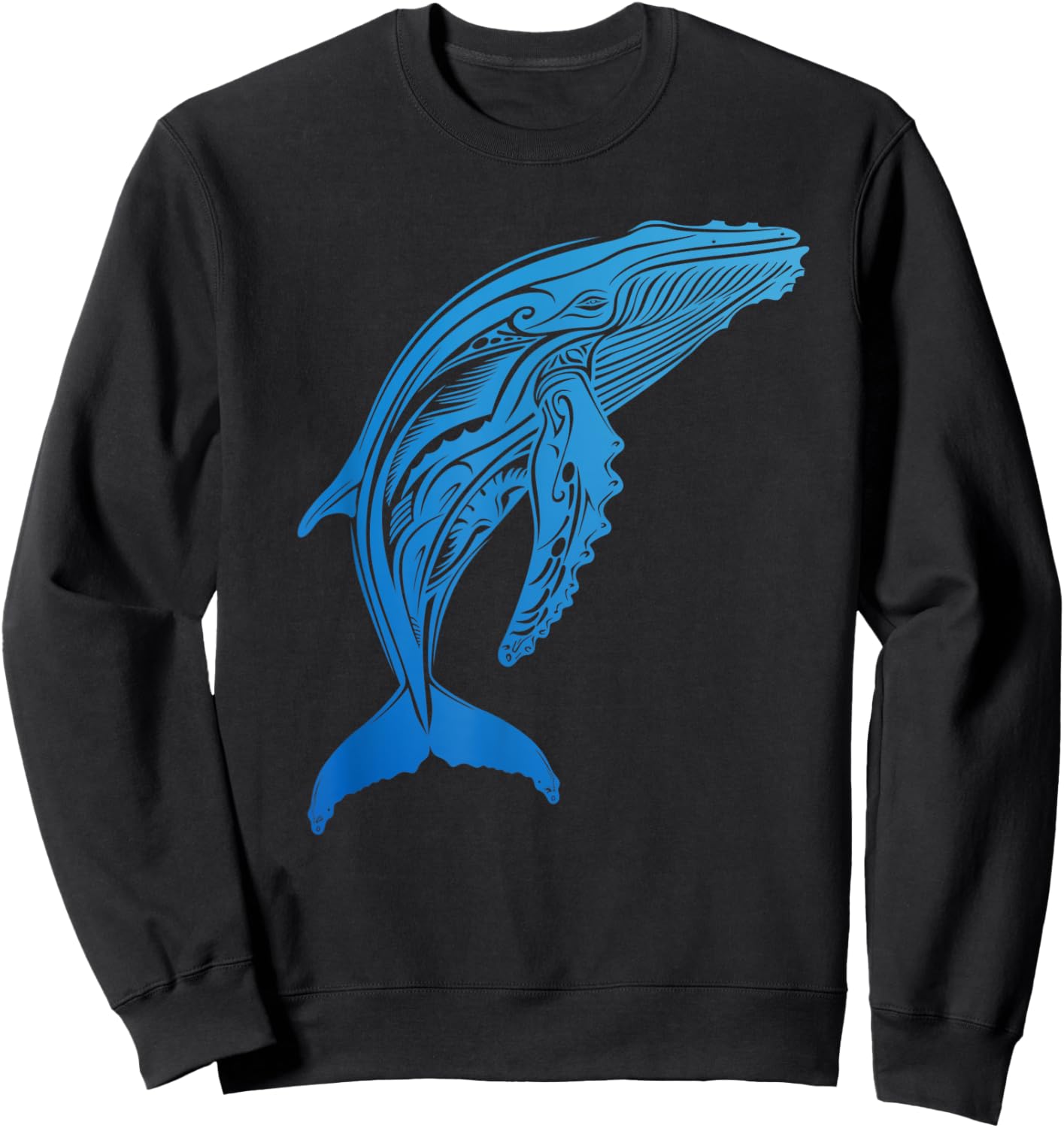 Humpback Whale Native Hawaiian - Hawaiian Tribal Sweatshirt - Sweatshirt | Black