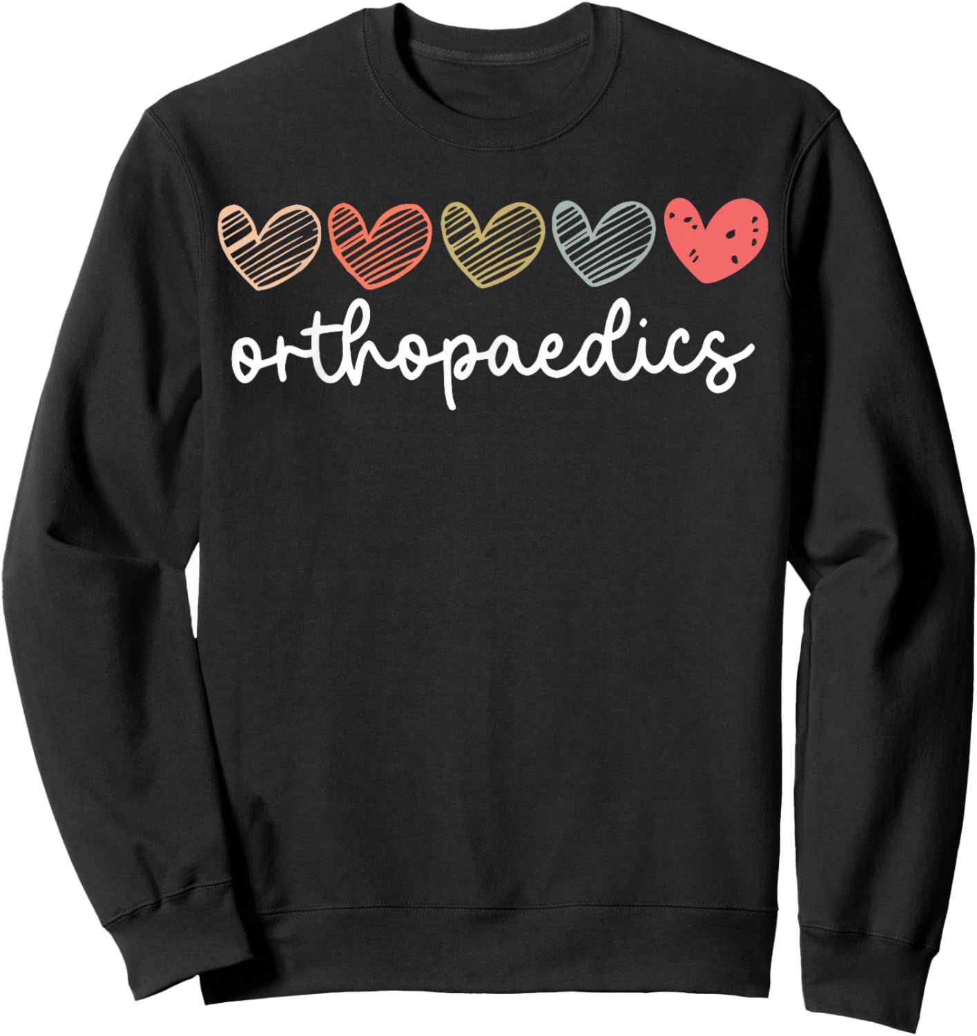 Cute Orthopedics Surgeon Nurse Heart Orthopedic Medical Sweatshirt - Sweatshirt | Black