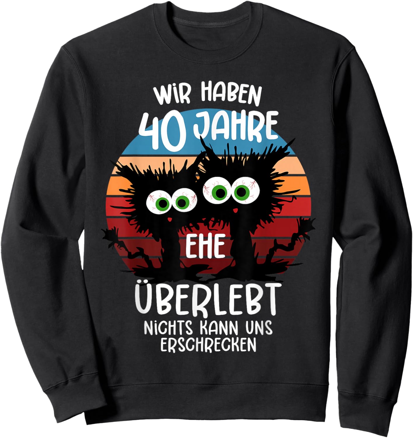 40 Years Married Ruby Wedding Anniversary 40th Anniversary Sweatshirt - Sweatshirt | Black