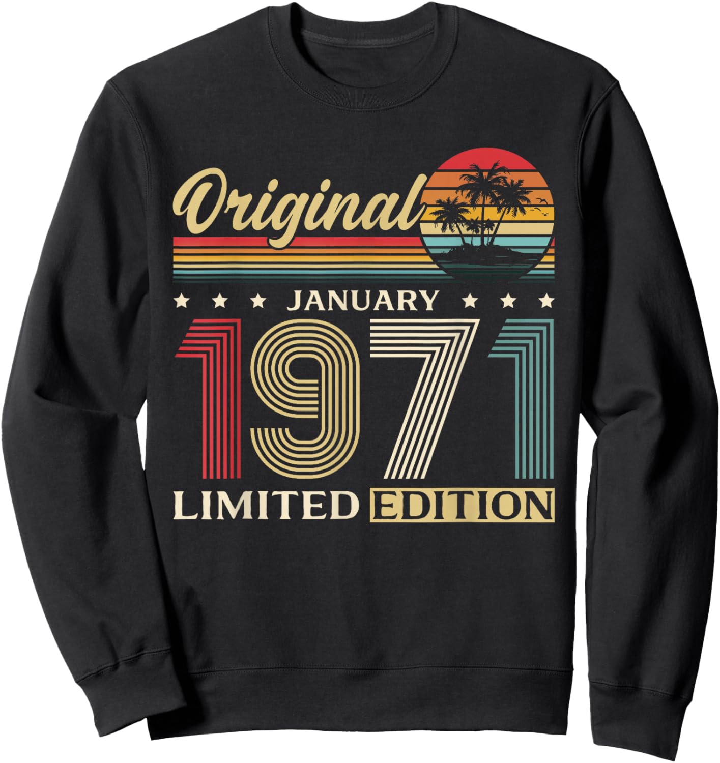 55th Birthday Man Gift Legend January 1971 Sweatshirt - Sweatshirt | Black