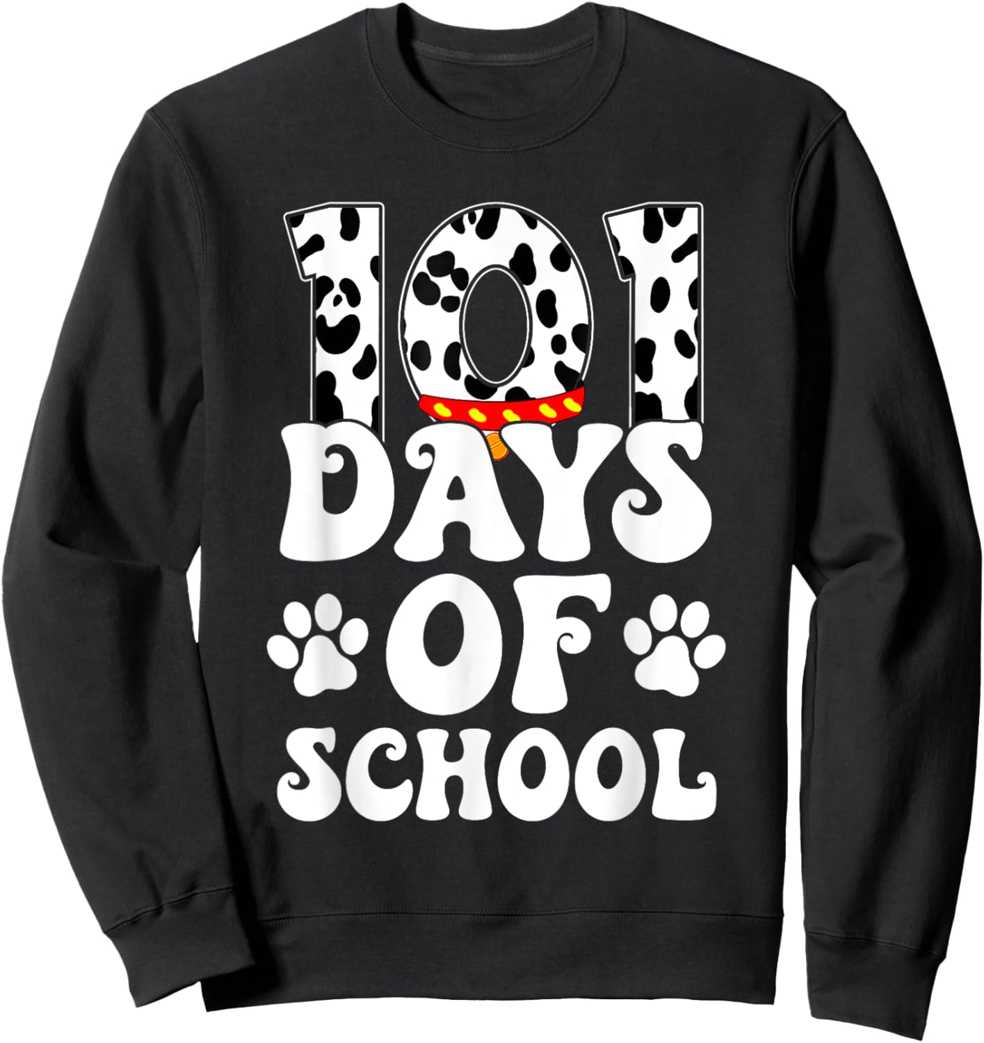Happy 101 Days School Cute Dog Lover 100 Days Student Kids Sweatshirt - Sweatshirt | Black