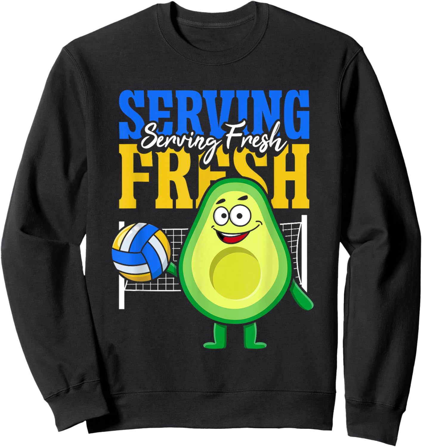 Avocado Volleyball Serving Fresh Sweatshirt - Sweatshirt | Black