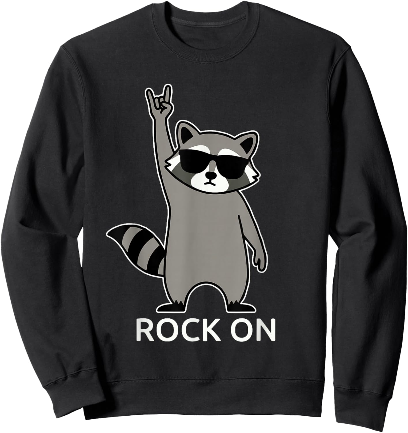 Raccoon Rock Music Band Concert Funny Raccoon Sweatshirt - Sweatshirt | Black