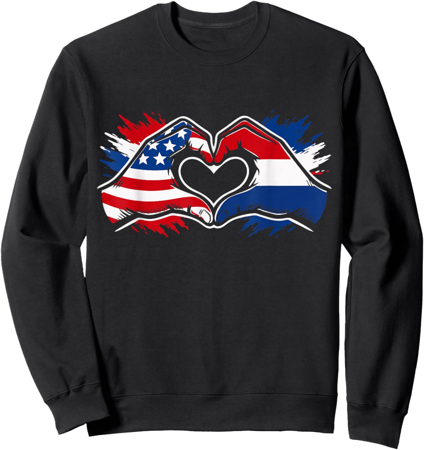 Dutch American Flag Sweatshirt - Sweatshirt | Black