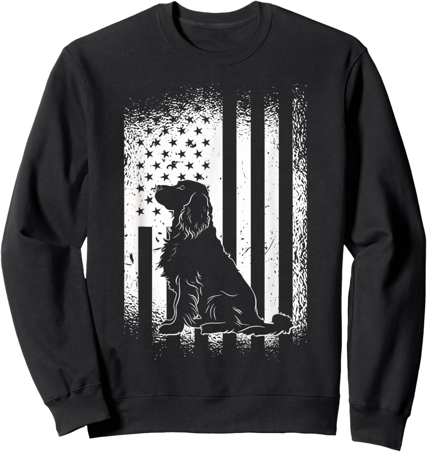 Golden Retriever American Flag USA Fan Dog Owner Dog Sweatshirt - Sweatshirt | Black