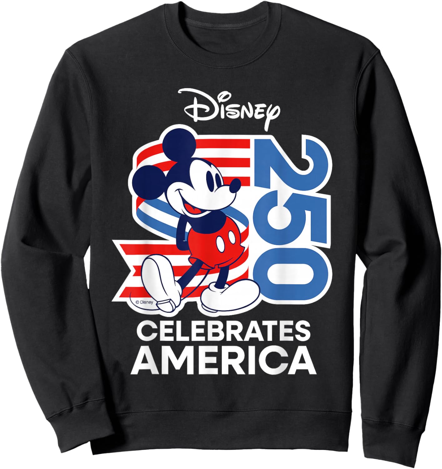 Disney Mickey Mouse Celebrates America 250 4th of July USA Sweatshirt - Sweatshirt | Black