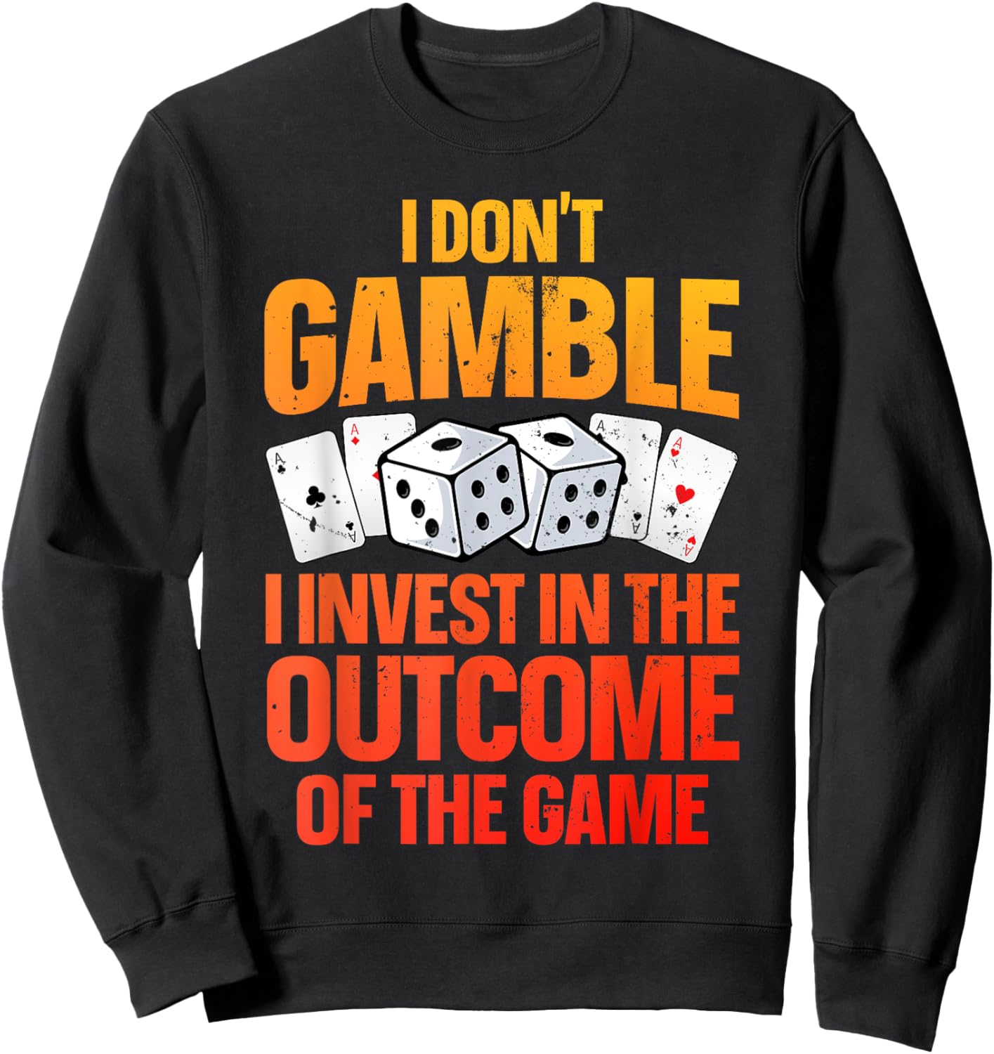 Funny Gambling Art Women Casino Poker Player Gambler Sweatshirt - Sweatshirt | Black