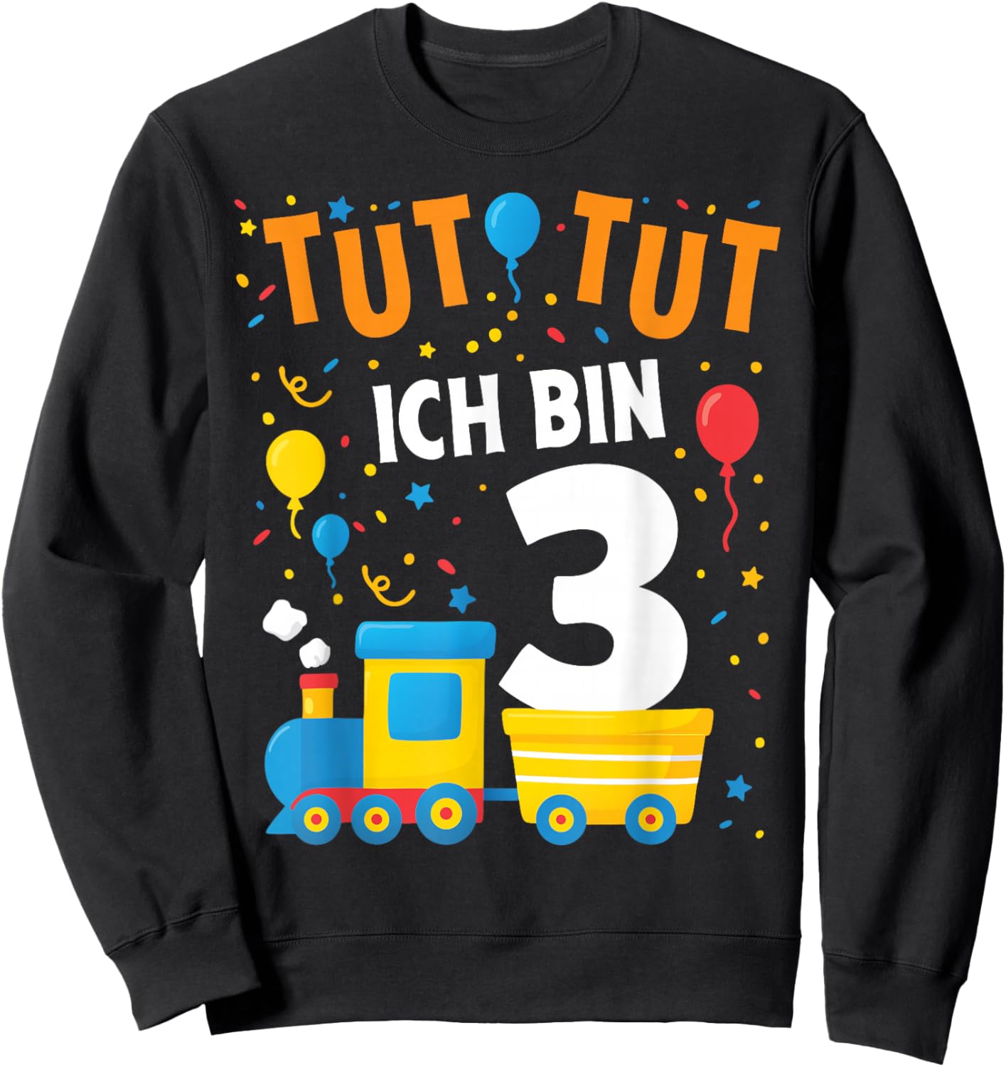 3rd Birthday Train Railway Locomotive Boy 3 Birthday Sweatshirt - Sweatshirt | Black