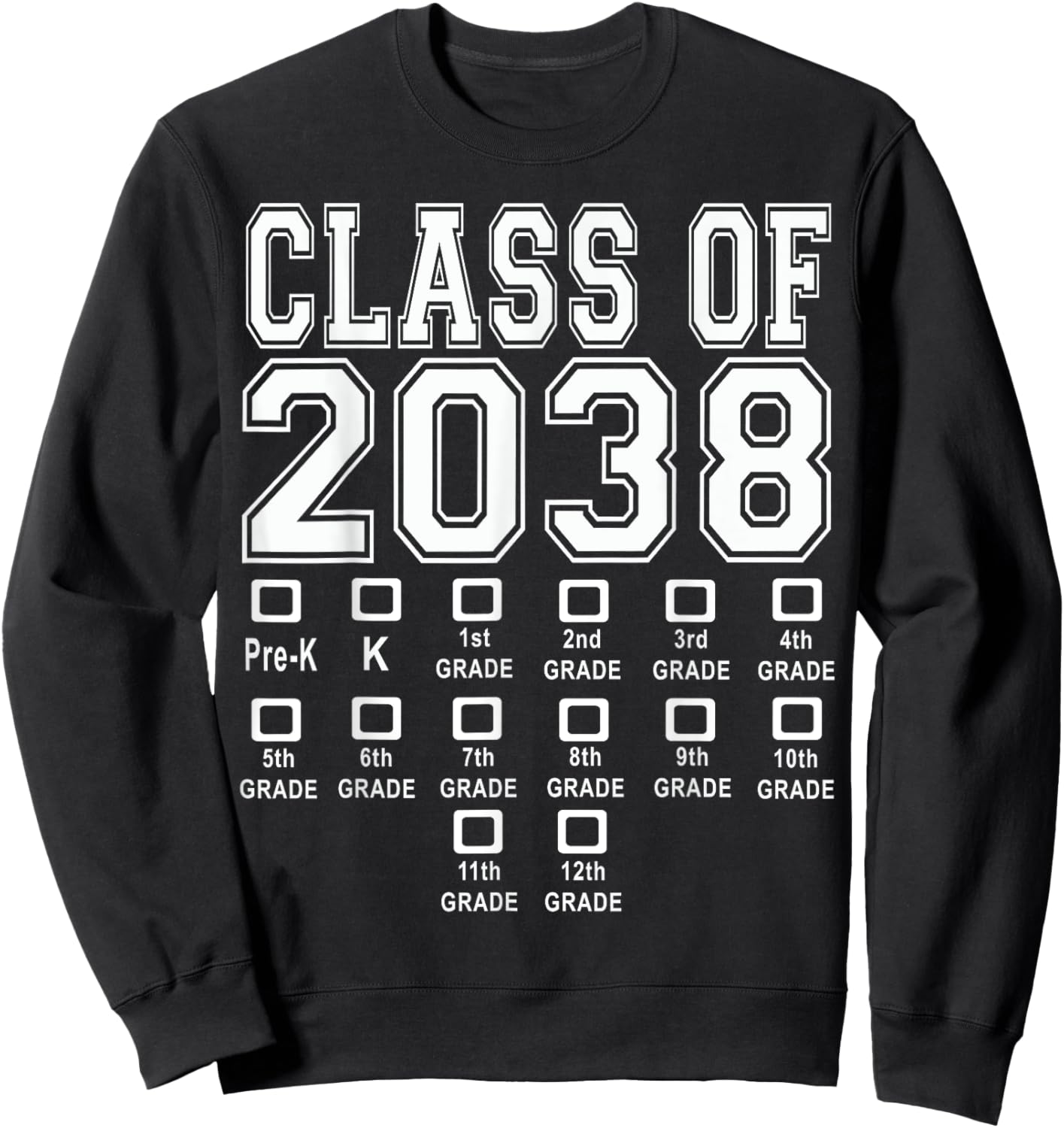 Class of 2038 grow with me Sweatshirt - Sweatshirt | Black