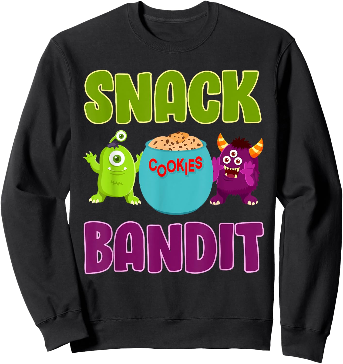Halloween Costume SNACK BANDIT Funny Kids Halloween Sweatshirt - Sweatshirt | Black