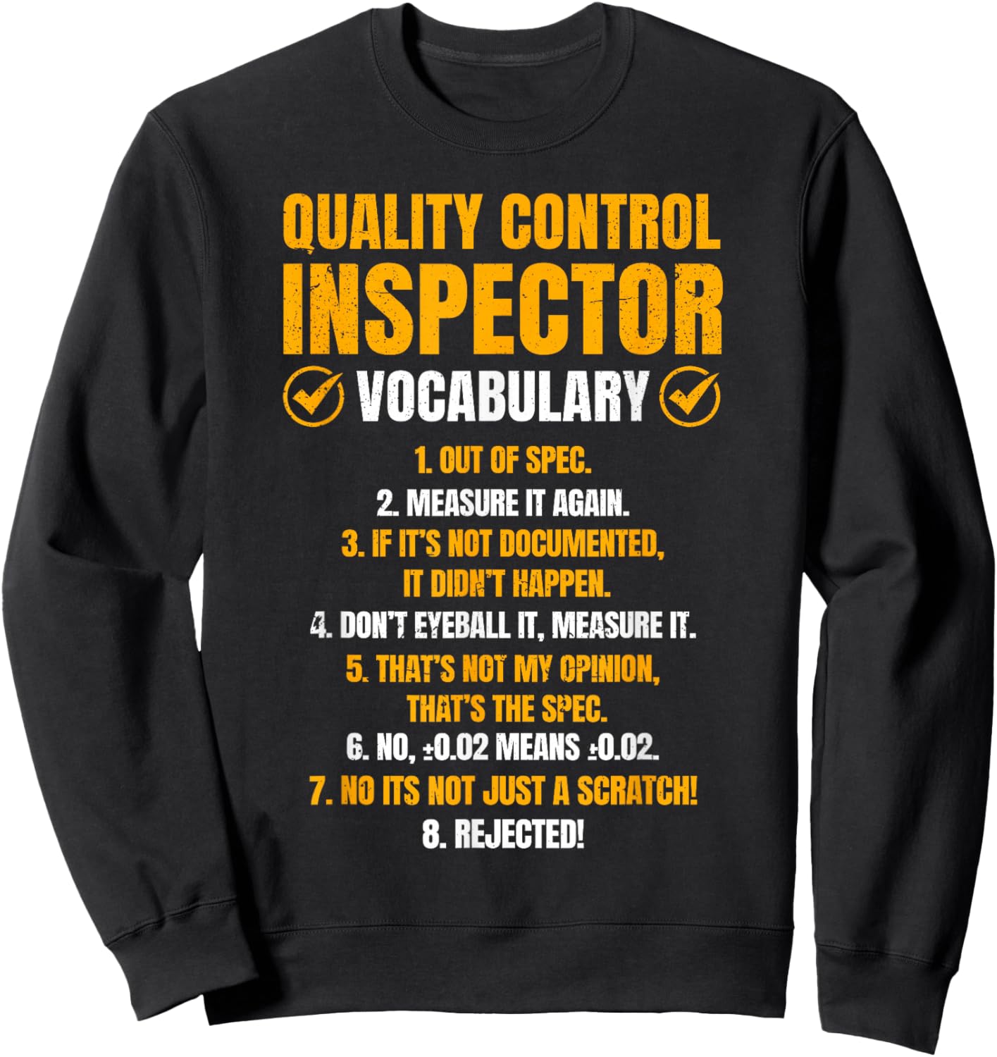 Quality Control Inspector Vocabulary Funny QC Specialist Sweatshirt - Sweatshirt | Black