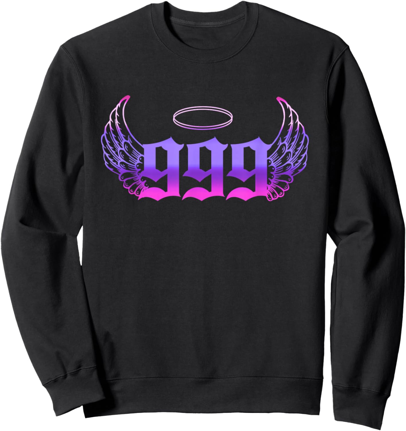 999 Angel Number Purple Pink Sweatshirt - Sweatshirt | Black