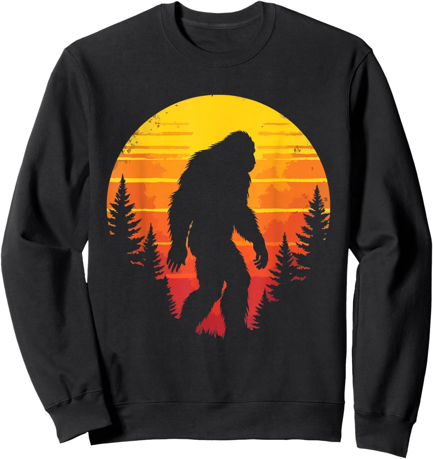 Bigfoot Cryptid & Retro Sasquatch Sweatshirt - Sweatshirt | Black