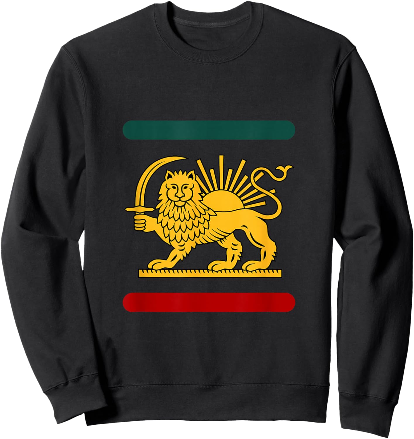 Lion and Sun Iran Flag Shir o Khorshid Revolution Pahlvi Sweatshirt - Sweatshirt | Black