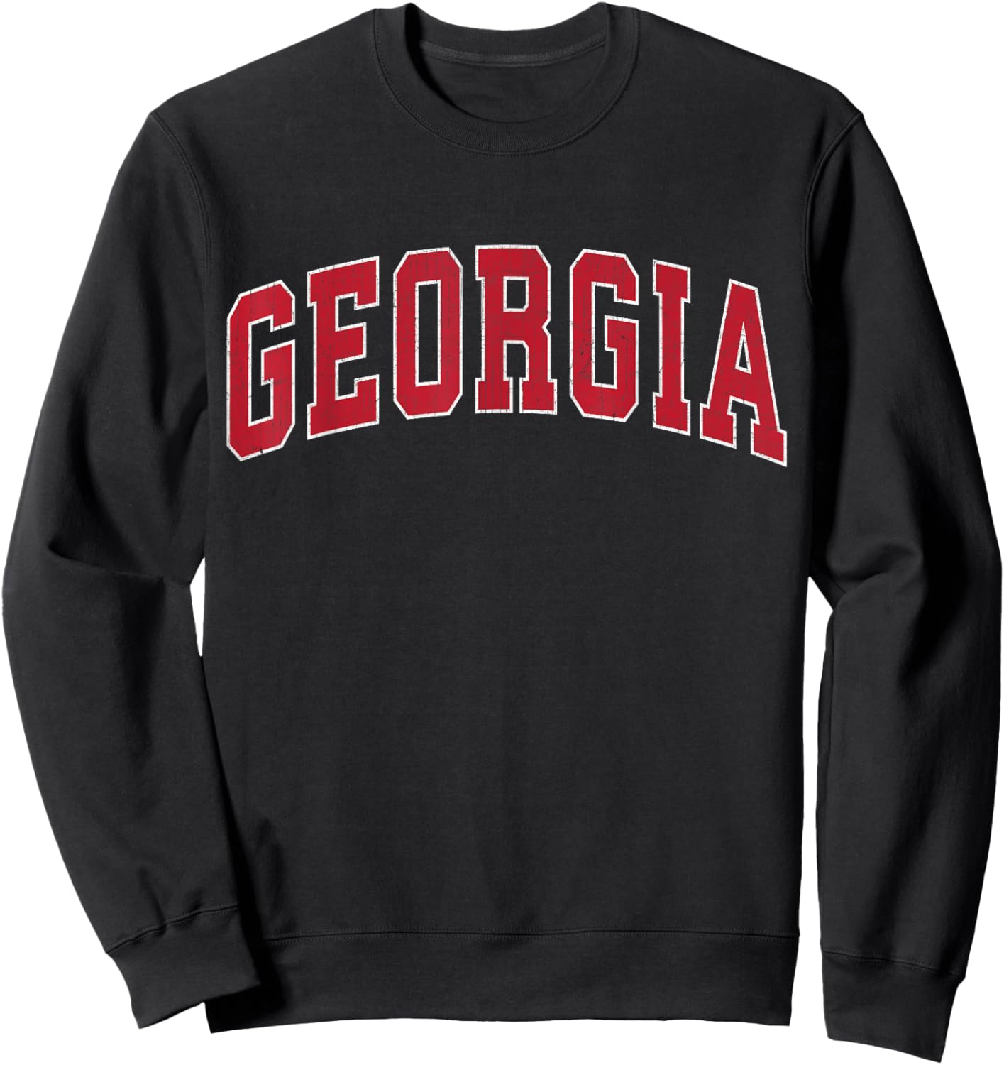 Georgia GA Vintage Sports Red Design Men Women Boy Girl Sweatshirt - Sweatshirt | Black