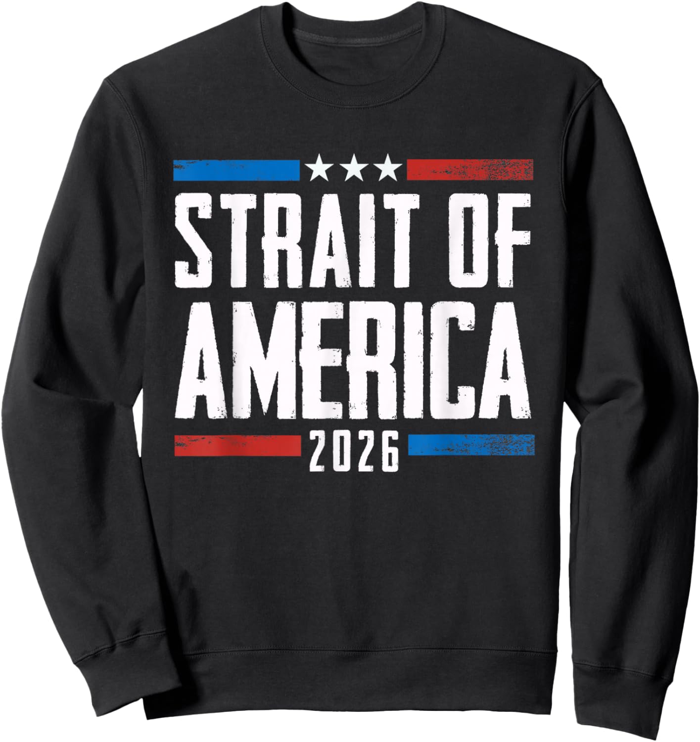 Strait of America US Flag Funny Sweatshirt - Sweatshirt | Black