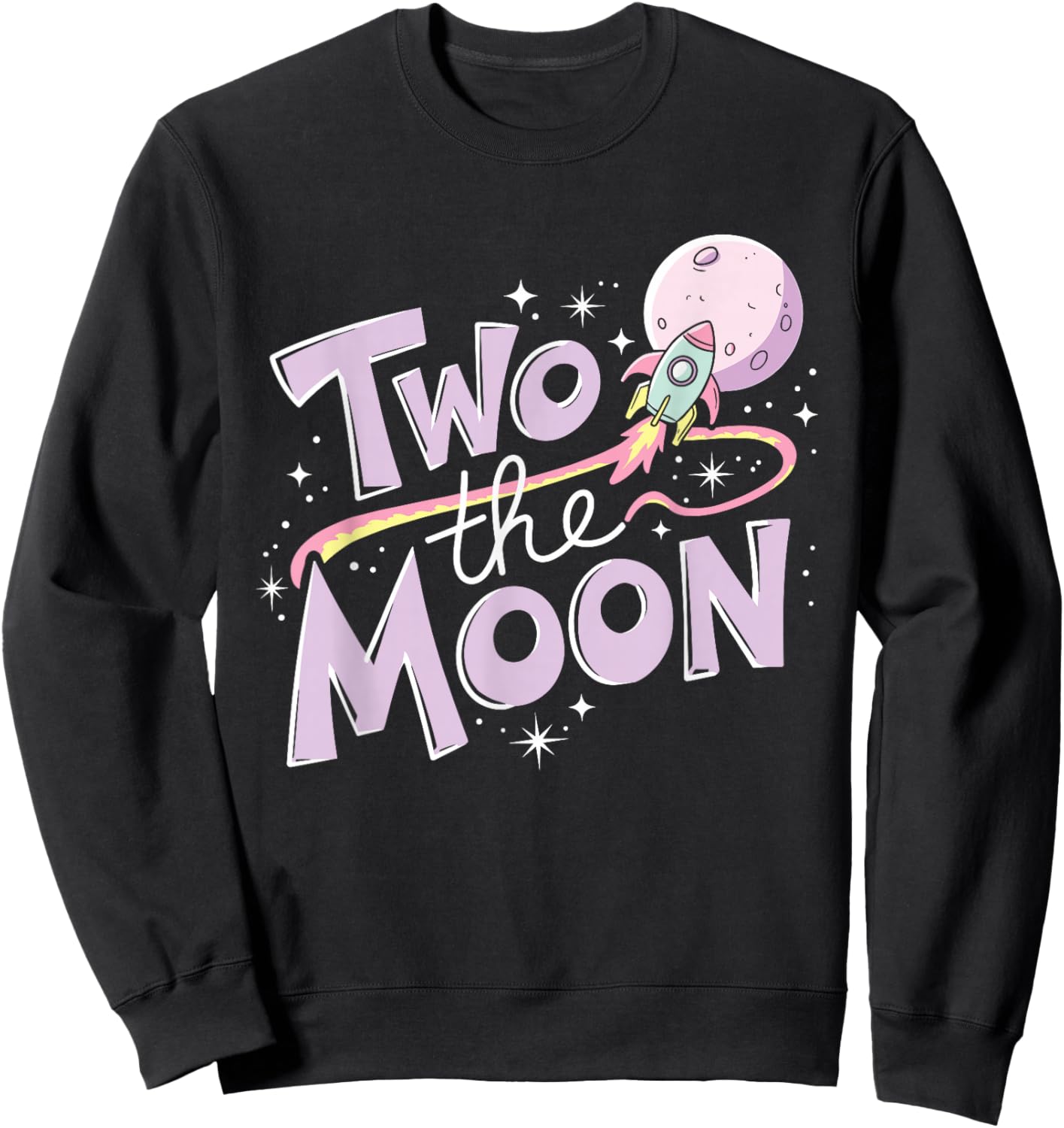 Two The Moon 2nd Birthday Girl Boy 2 Year Old Toddler Sweatshirt - Sweatshirt | Black