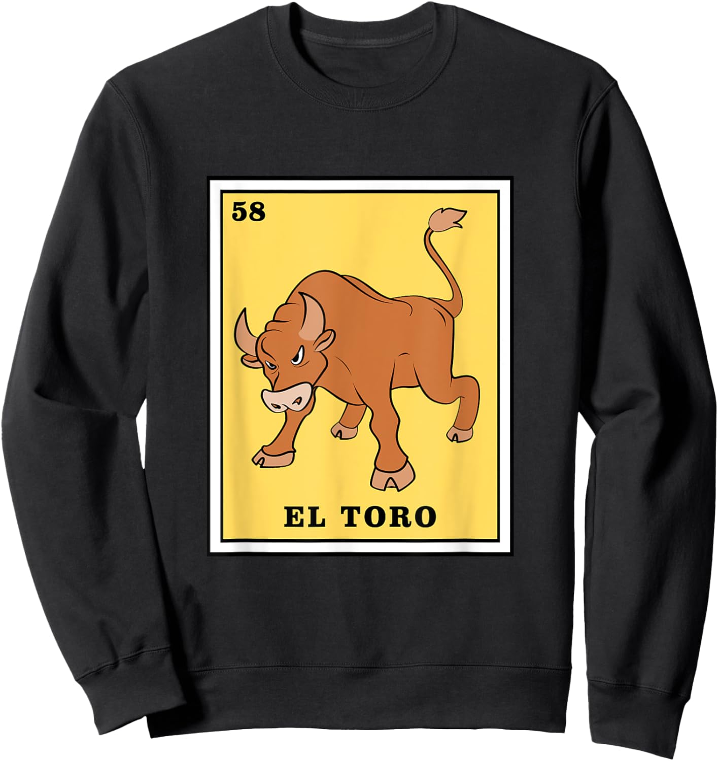 Funny Game El Toro Mexican Lottery Card Sweatshirt - Sweatshirt | Black