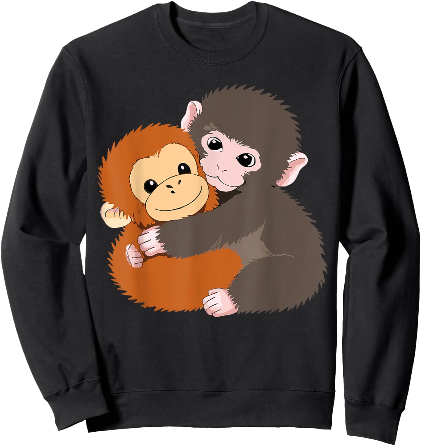 Monkey Punch Baby Cute Graphic Sweatshirt - Sweatshirt | Black