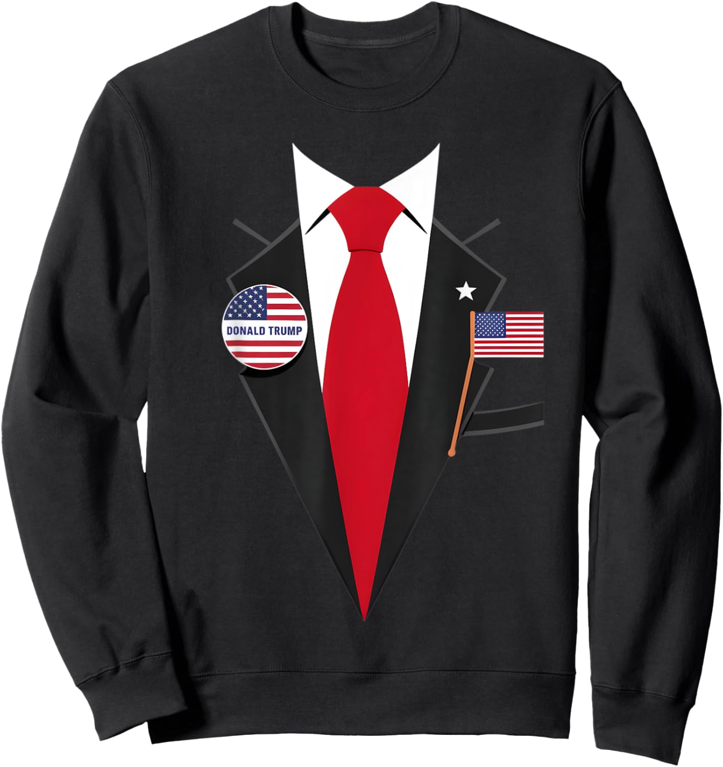 Donald Trump Suit and Tie Halloween Costume Sweatshirt - Sweatshirt | Black