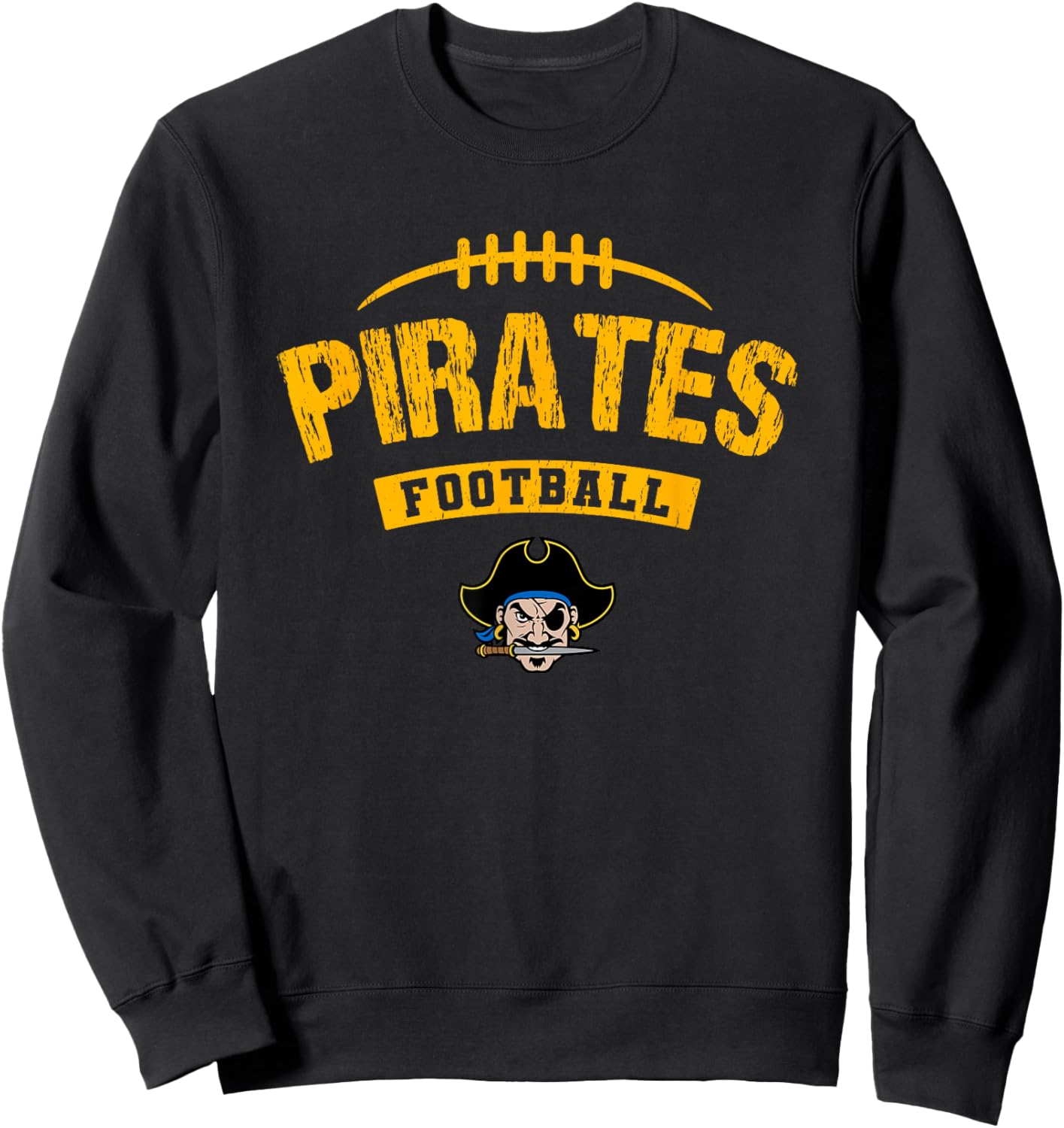 Fernandina Beach Pirates Logo Football Distressed HS Sweatshirt - Sweatshirt | Black