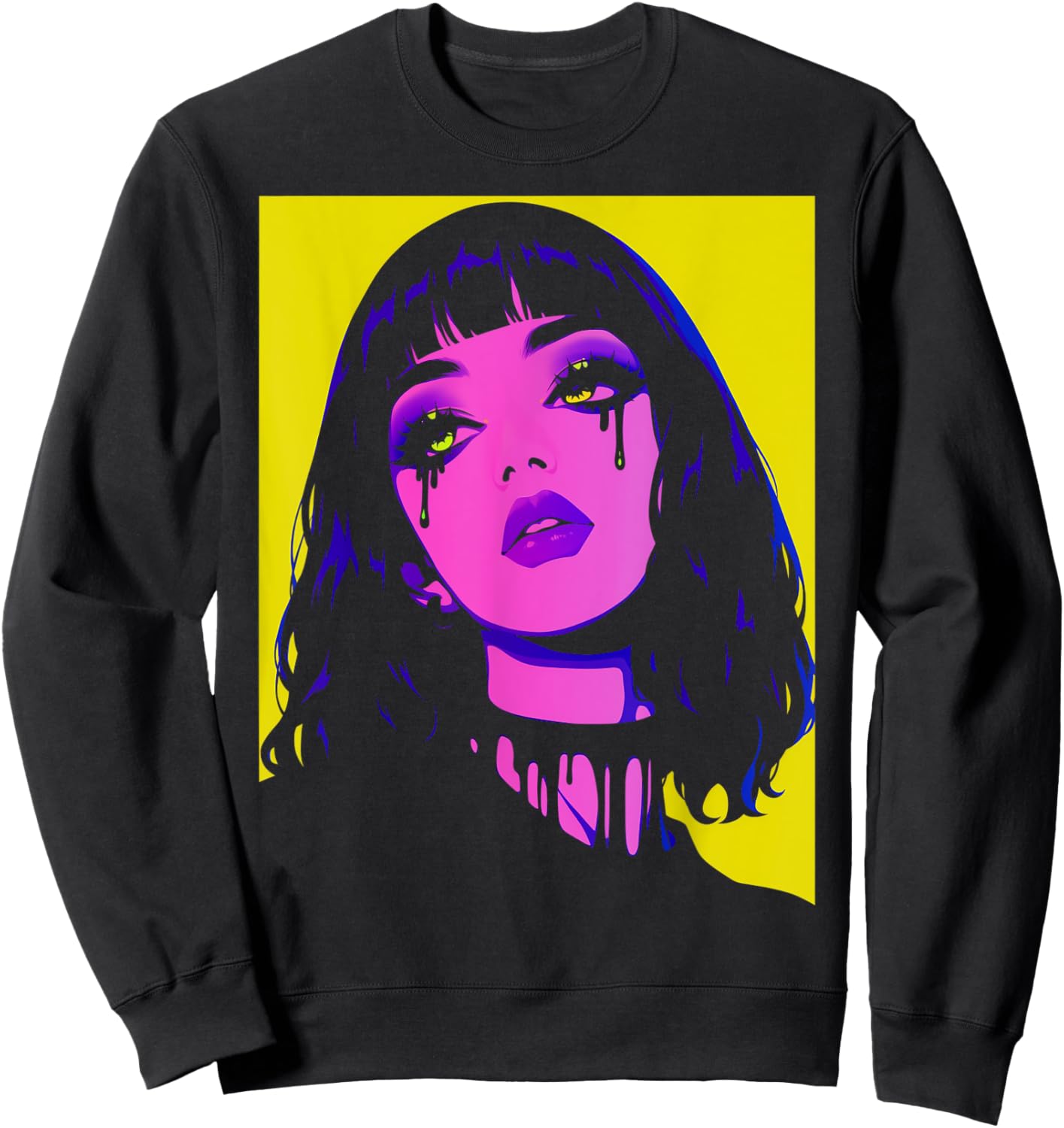 Cybergoth Cybercore Grunge Punk Goth Girl Alt Anime Manga Sweatshirt - Sweatshirt | Black