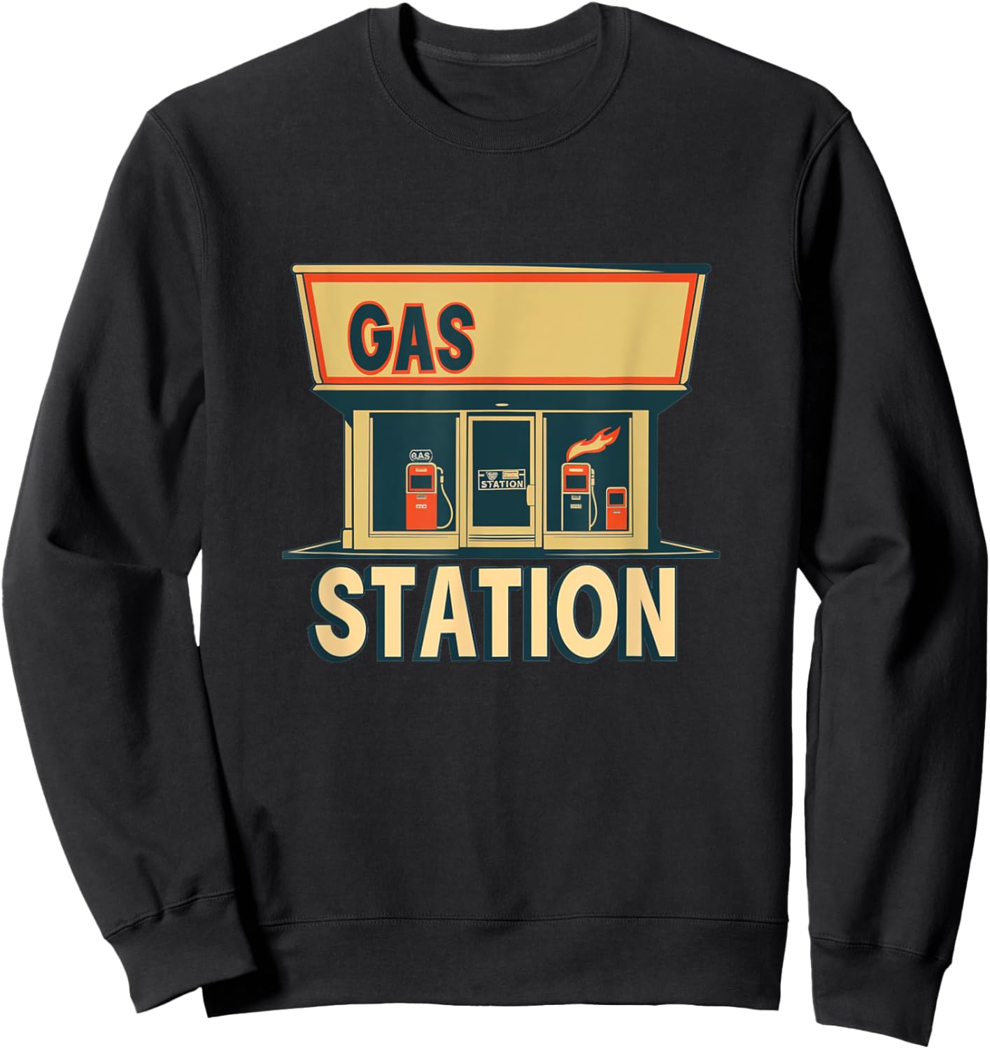 Cool Gas Station Outfit for Petrol Station and Gasoline Fans Sweatshirt - Sweatshirt | Black