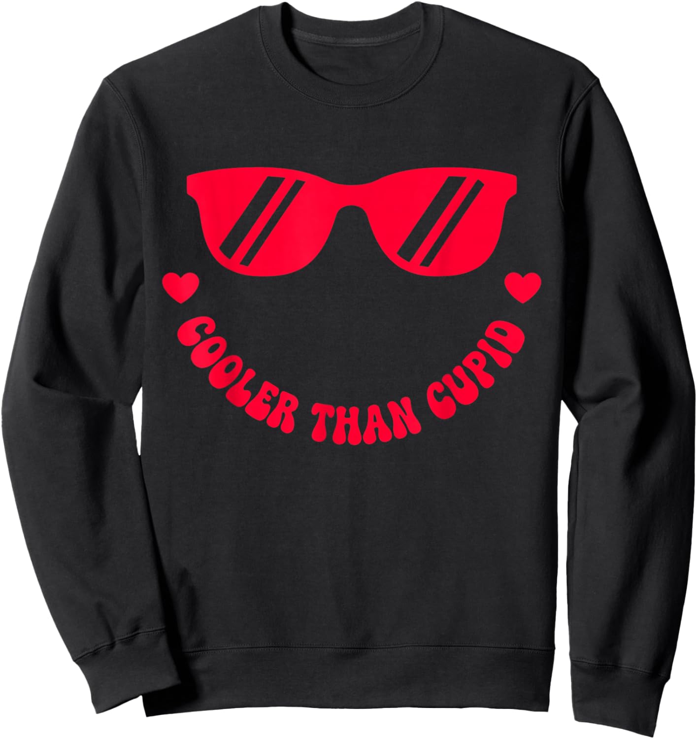 Cute Cooler Than Cupid Valentines Day for Teen Boys Girl Kid Sweatshirt - Sweatshirt | Black