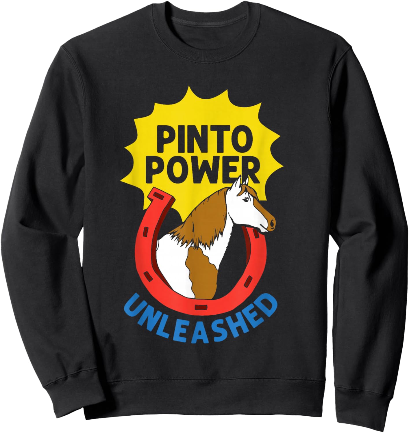 Pinto Horse Outfit and Pinto Horse Sweatshirt - Sweatshirt | Black