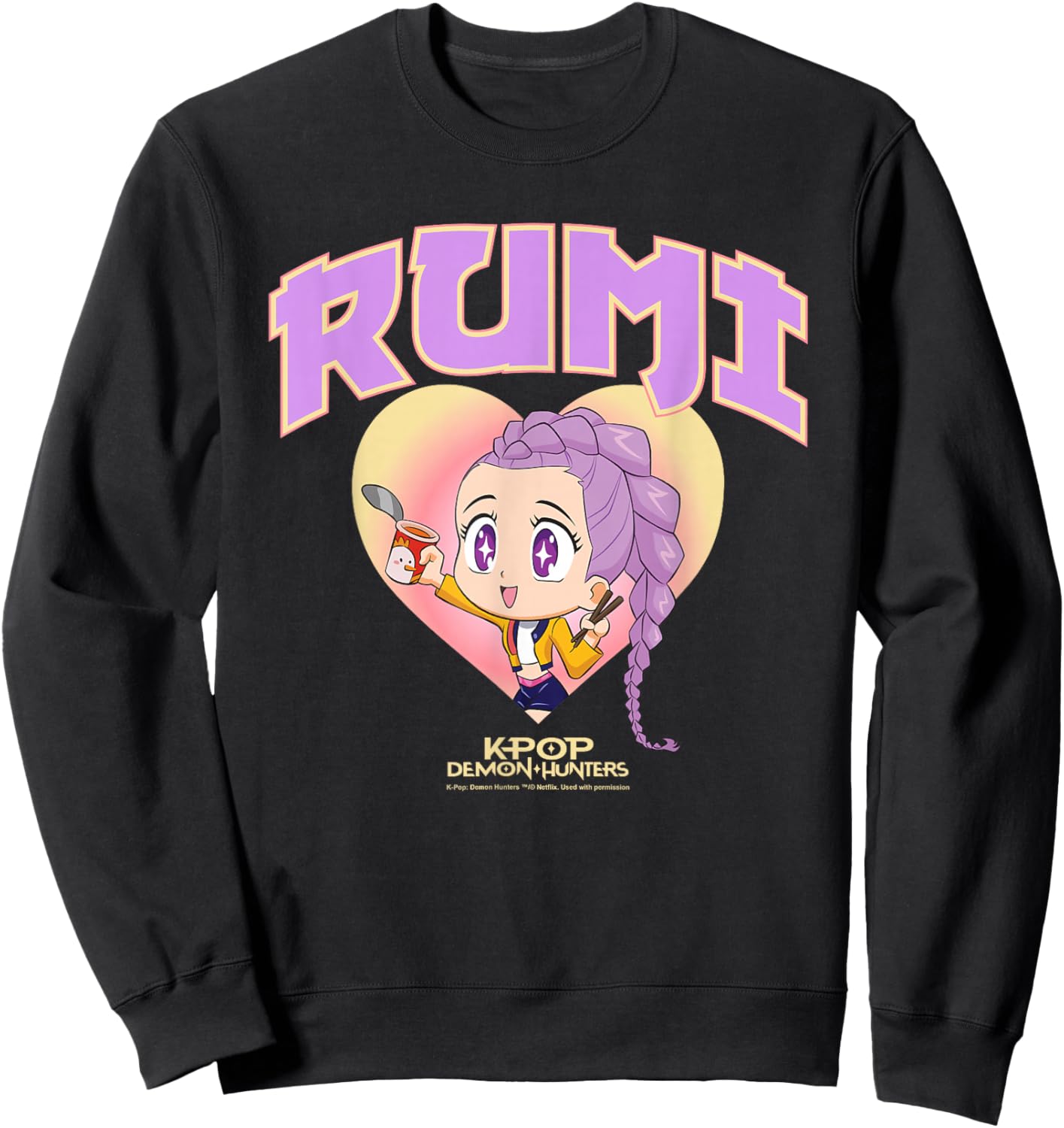 Kpop Demon Hunters Rumi Collegic Officially Licensed Sweatshirt - Sweatshirt | Black