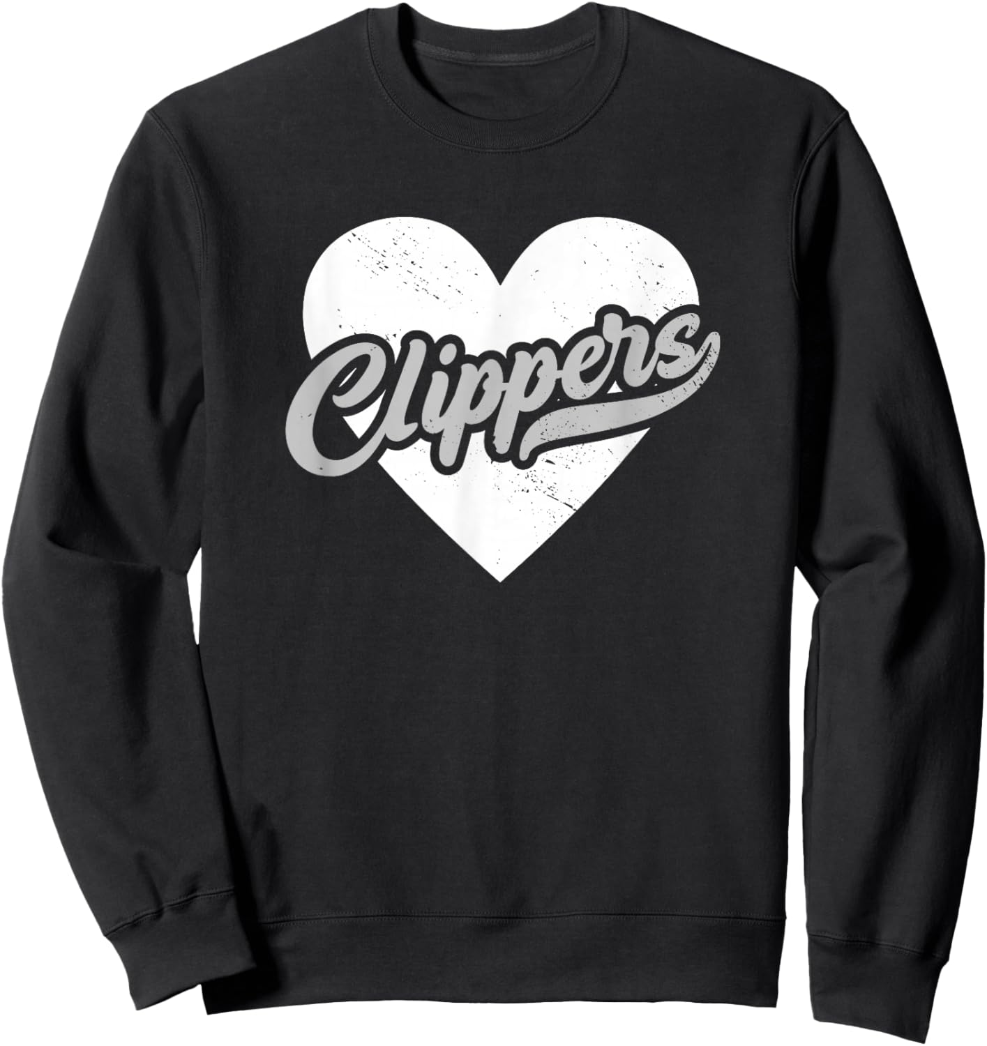 Vintage Clippers High School Go Clippers Pride Heart Sweatshirt - Sweatshirt | Black