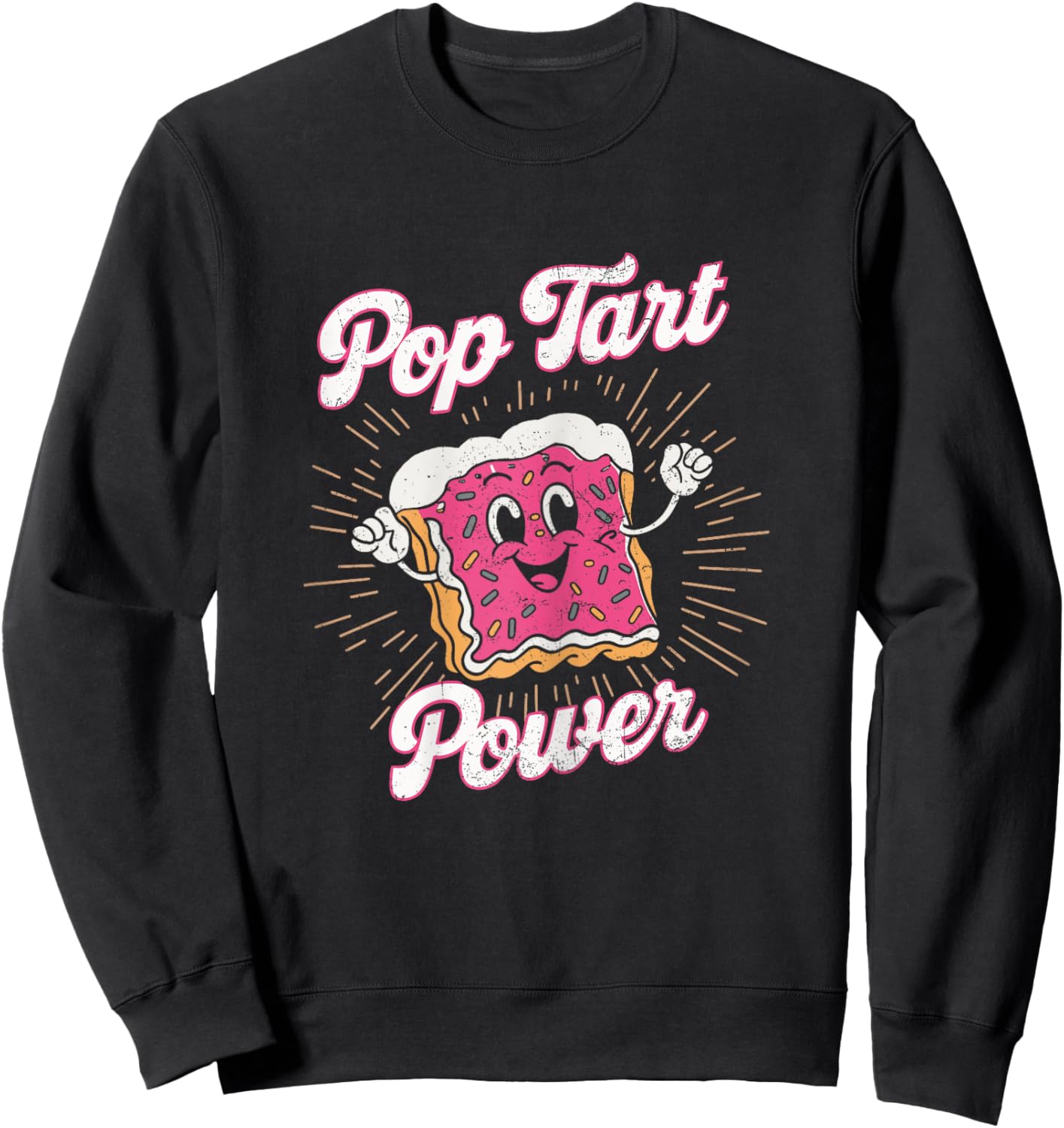 Pop Tart Power! Funny Gym Exercise Poptart Kawaii Grunge Sweatshirt - Sweatshirt | Black