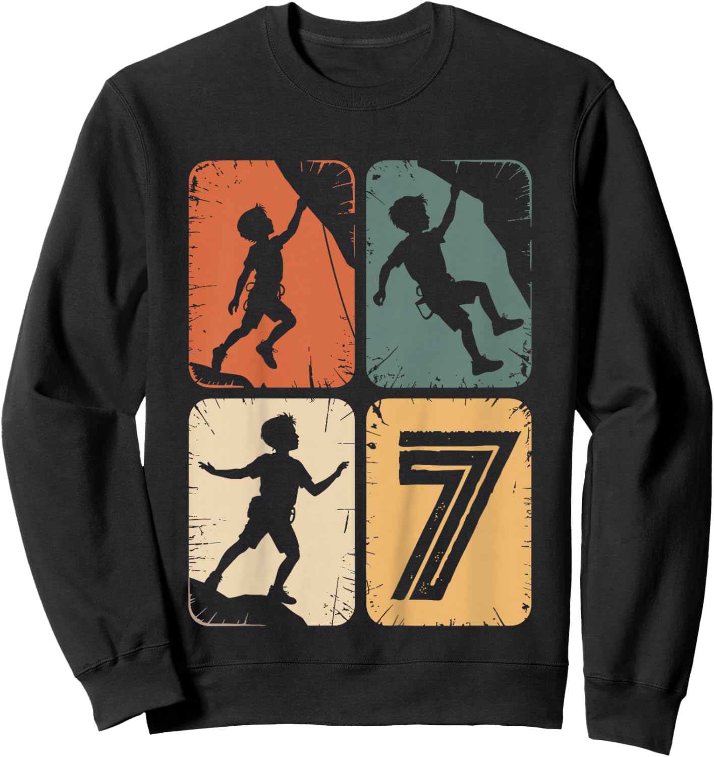 7. Geburtstag Junge Mädchen Klettern Bouldern Kletterer Sweatshirt - Sweatshirt | Black