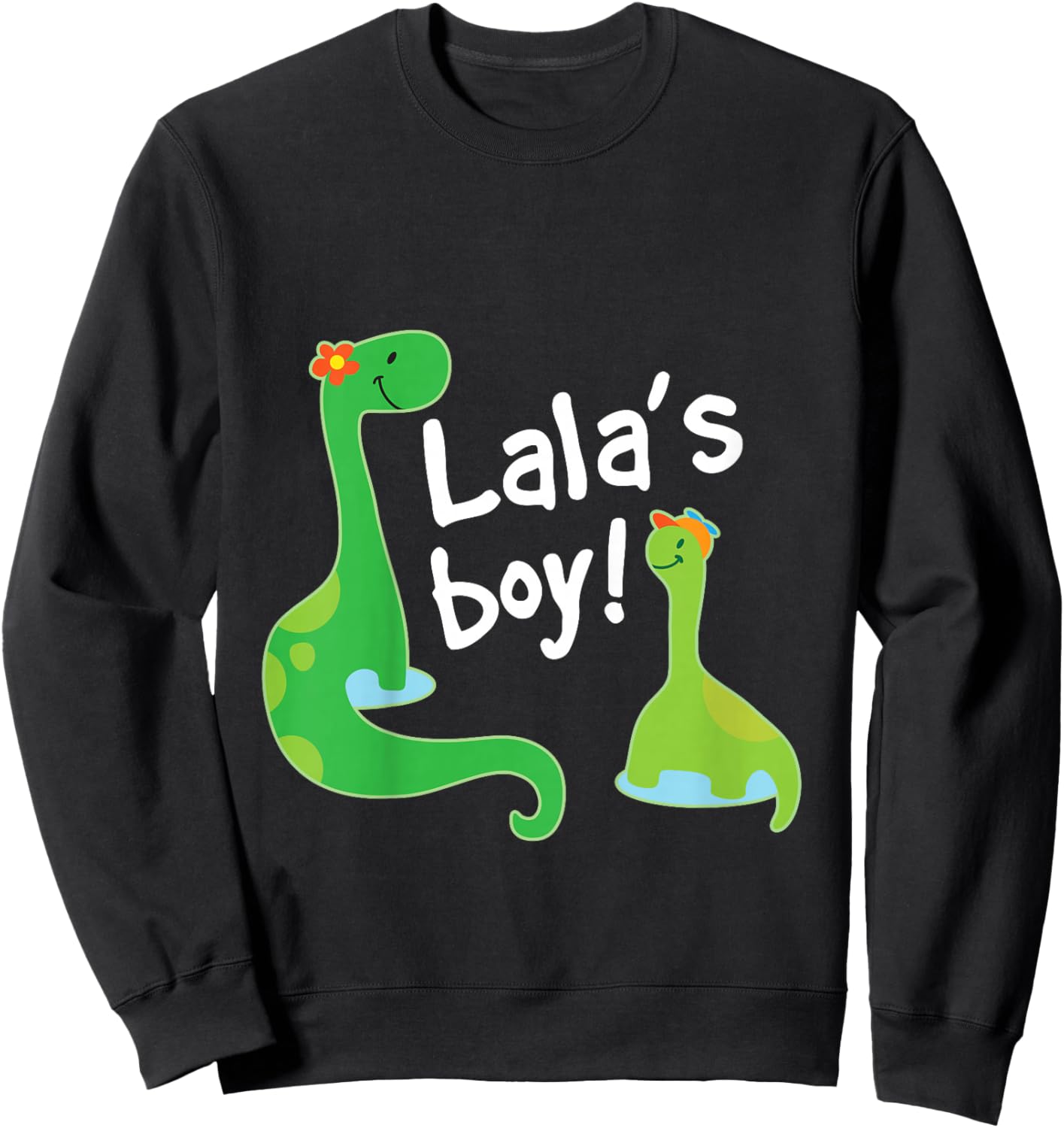 Kids Lala's Boy Grandson Dinosaur Sweatshirt - Sweatshirt | Black