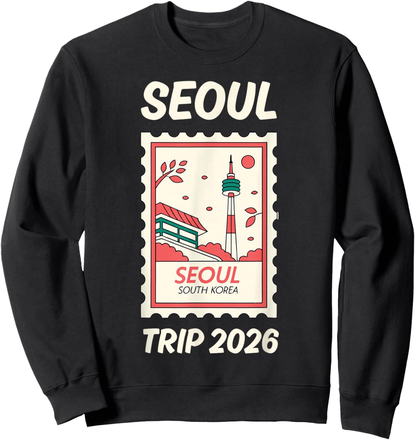 Séoul Voyage 2026! Vacances Corée du Sud Sweatshirt - Sweatshirt | Black