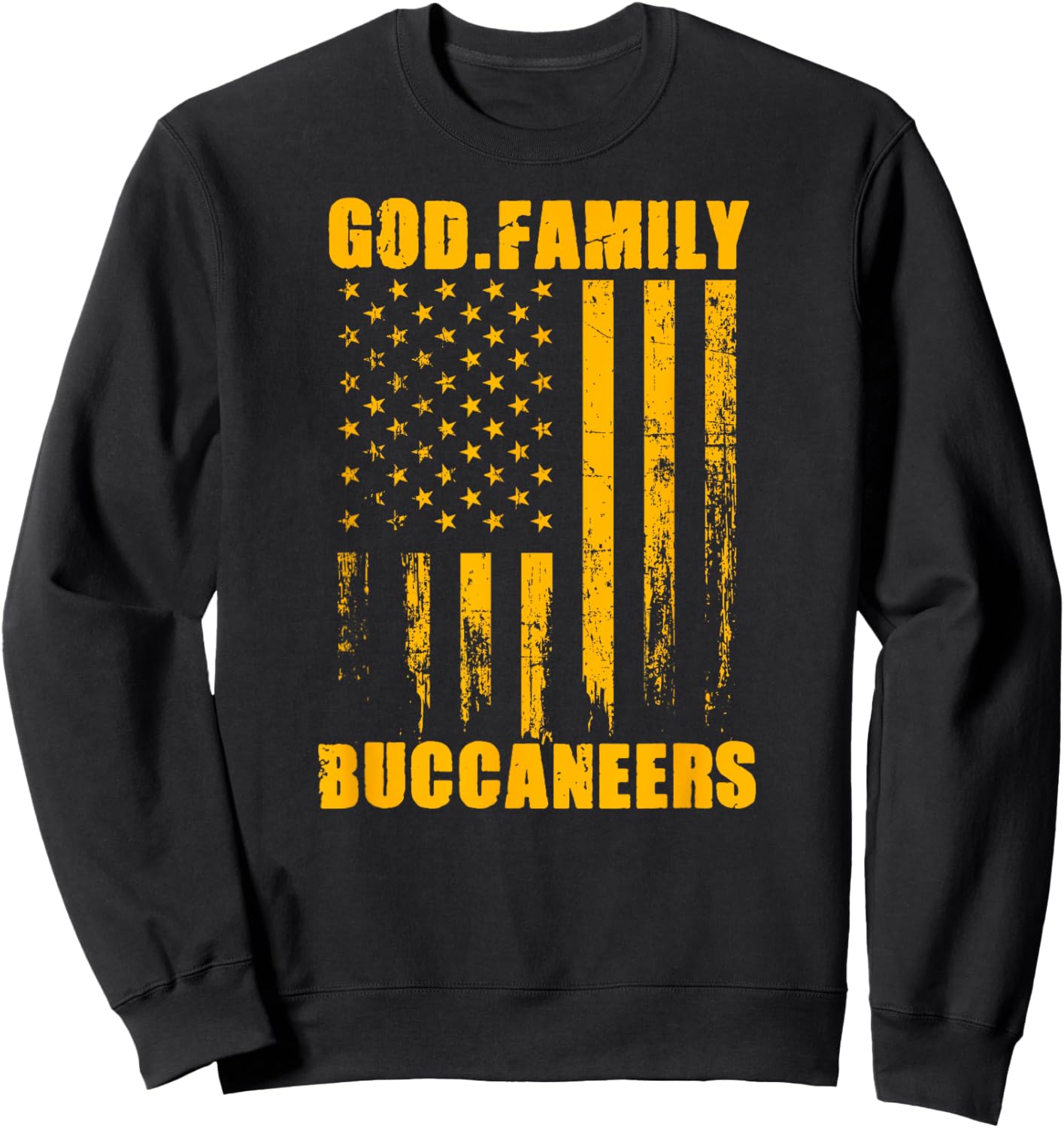 Kingston Buccaneers God. Family. Vintage USA Flag Sweatshirt - Sweatshirt | Black