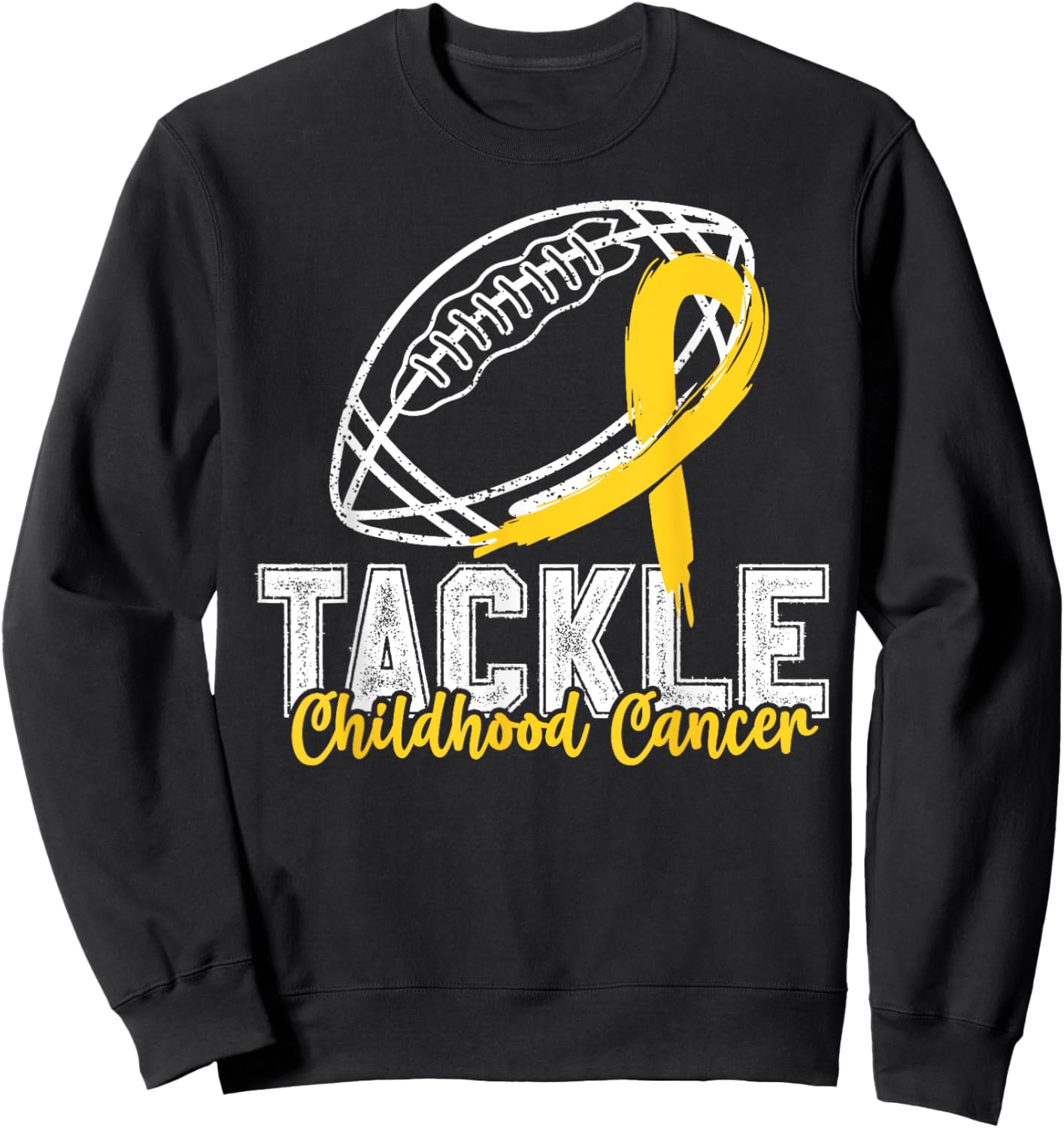 Tackle Childhood Cancer Football Childhood Cancer Awareness Sweatshirt - Sweatshirt | Black