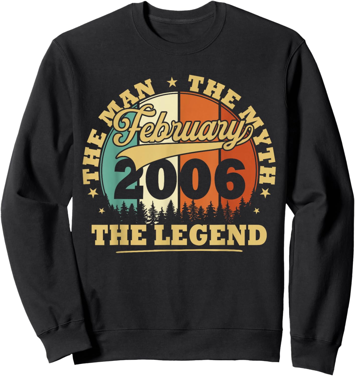 Humor Vintage 2006 February Gift 20 Years Birthday Sweatshirt - Sweatshirt | Black