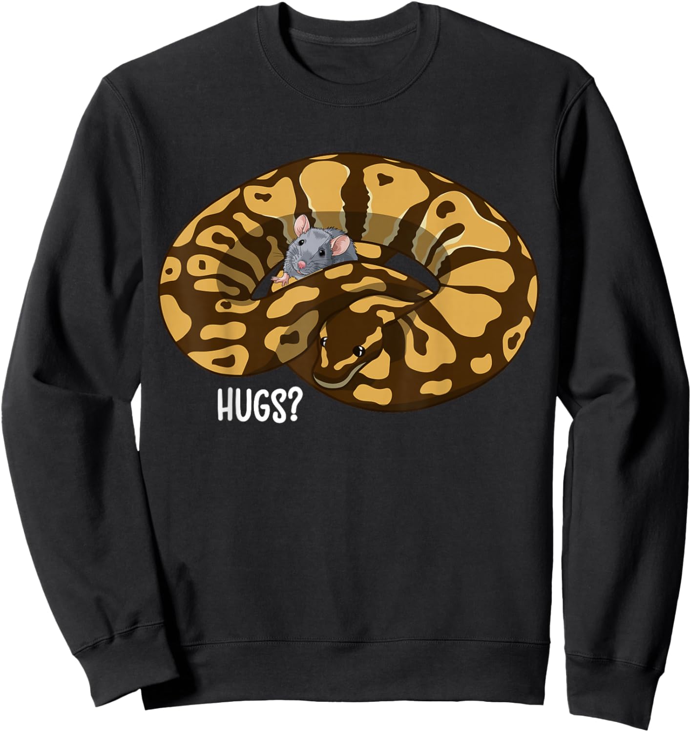 Hugs Ball Python Owner Ball Python Lover Ball Python Snake Sweatshirt - Sweatshirt | Black