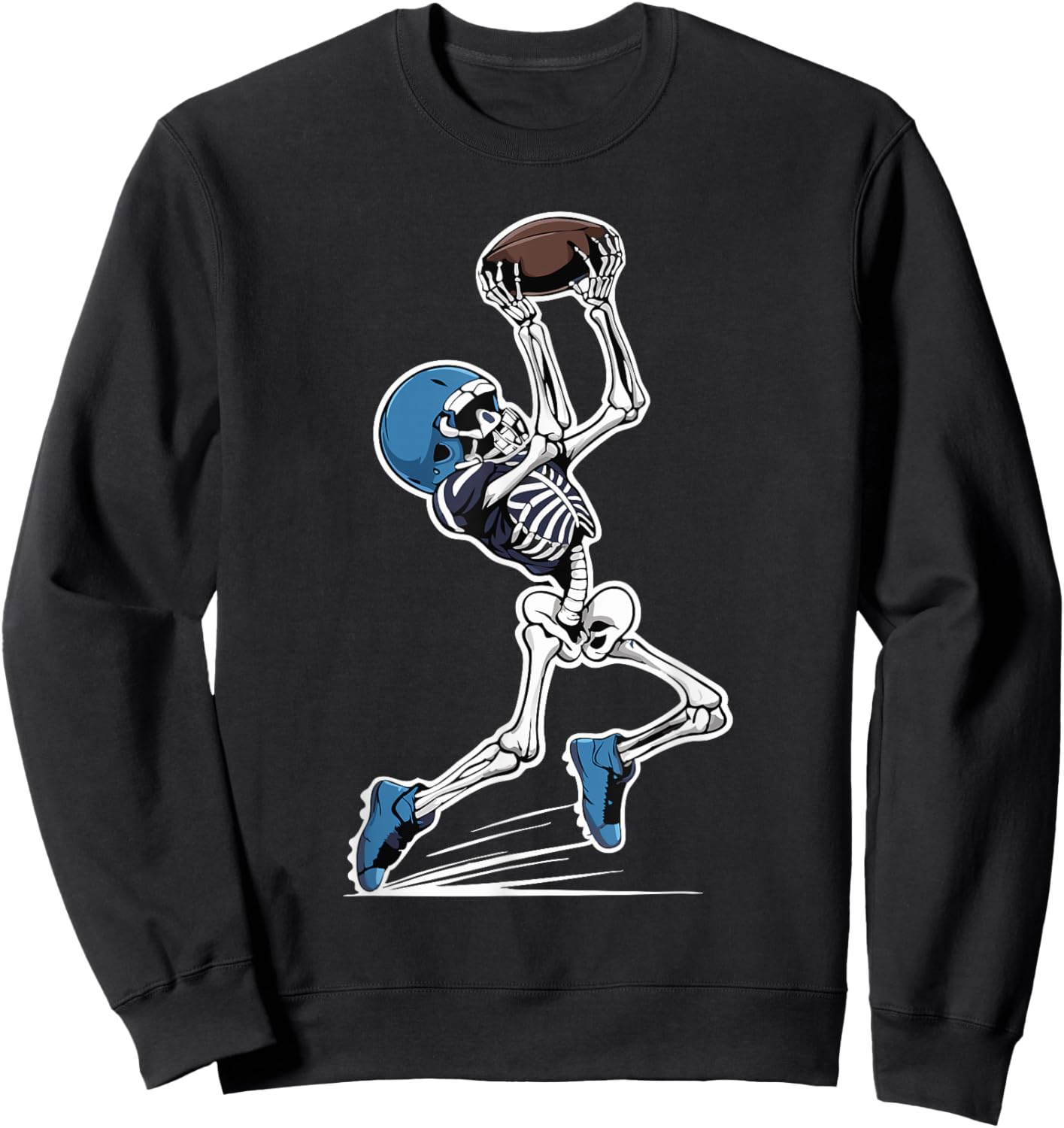Skeleton Football Halloween Men Boys Women Football Fan Sweatshirt - Sweatshirt | Black