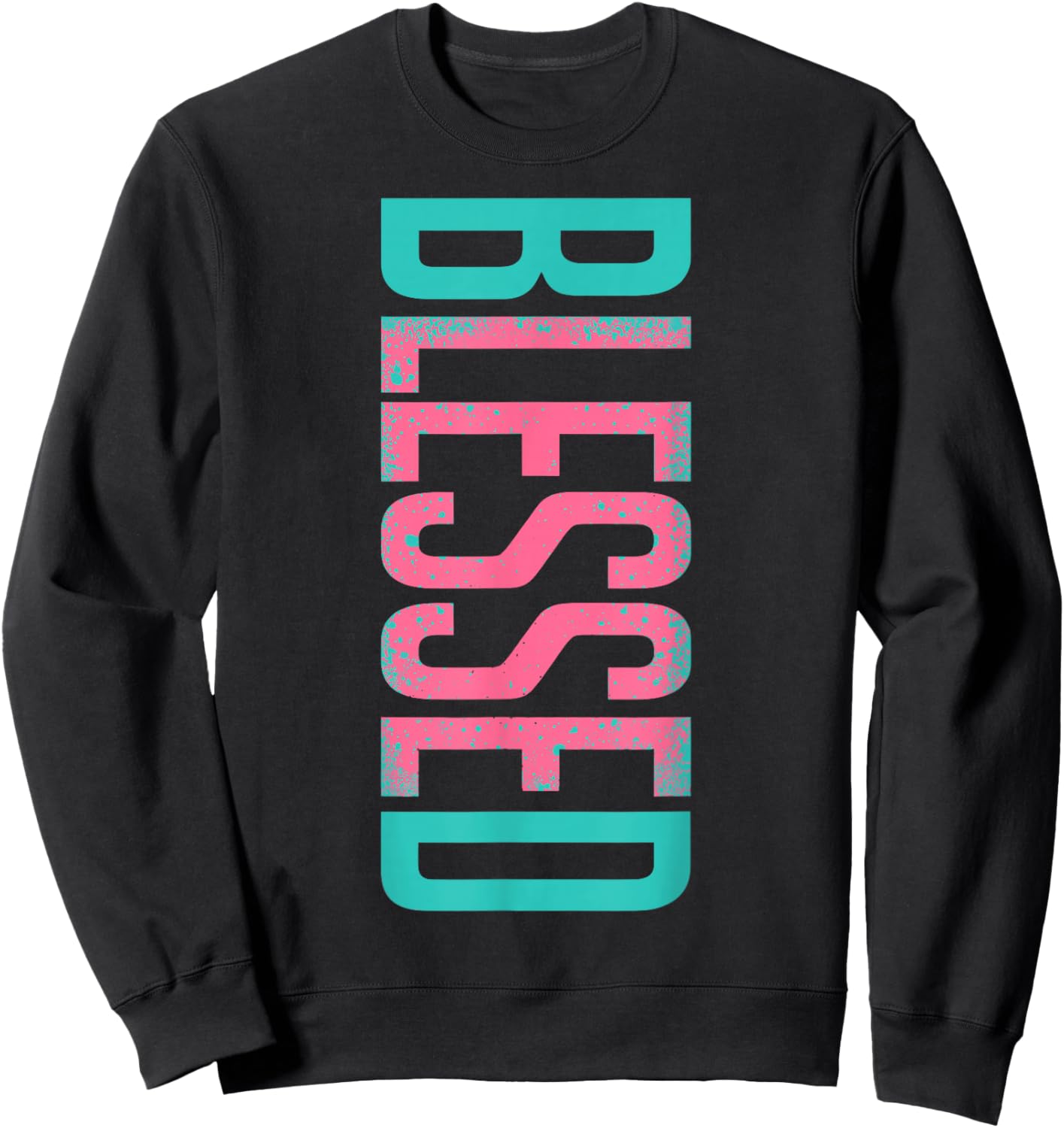 Ultra Pink Teal Aqua Black Graphic Match Sweatshirt - Sweatshirt | Black