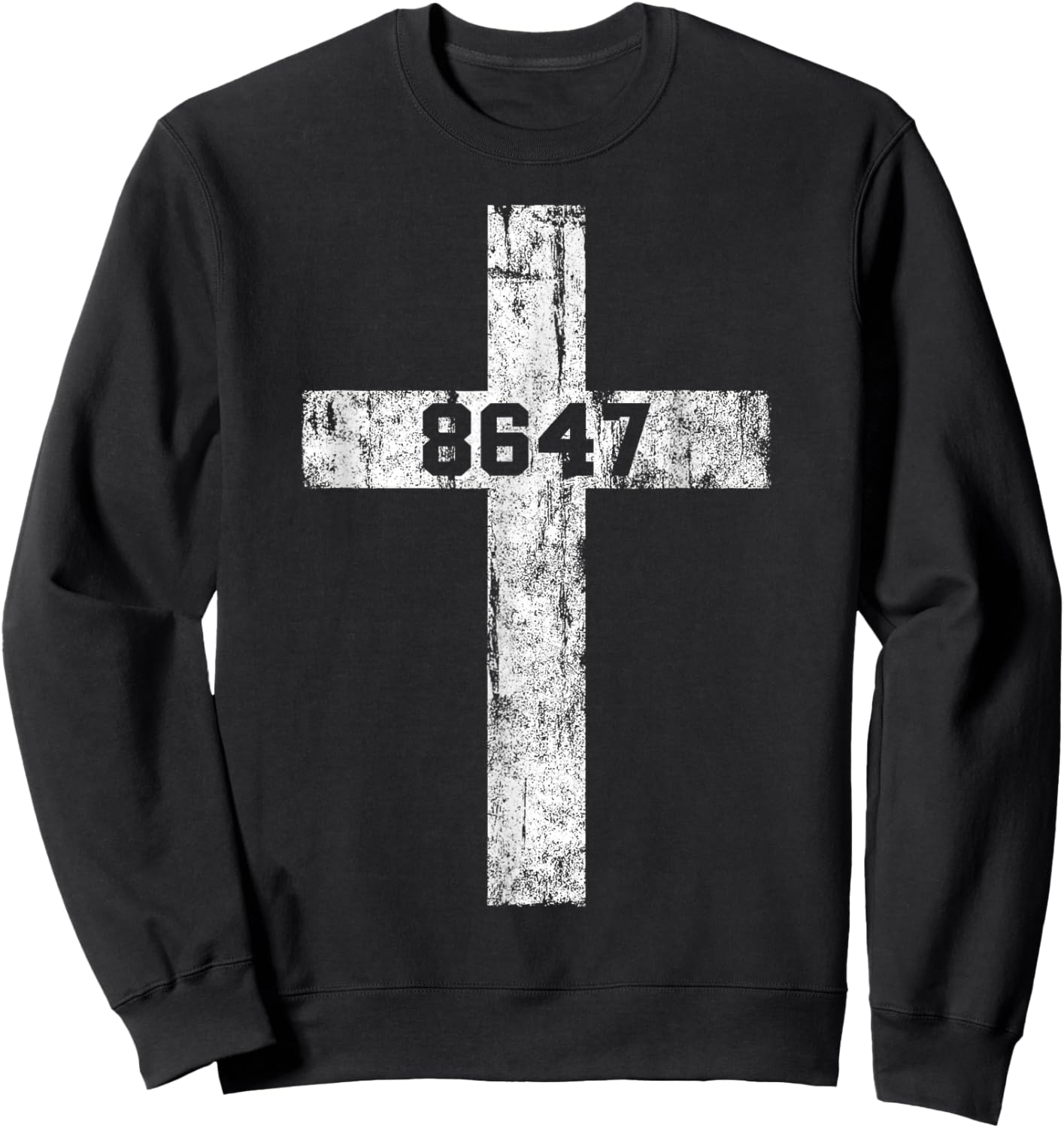 8647 Anti Trump Cross Christian Jesus 86 47 Retro Impeach 47 Sweatshirt - Sweatshirt | Black