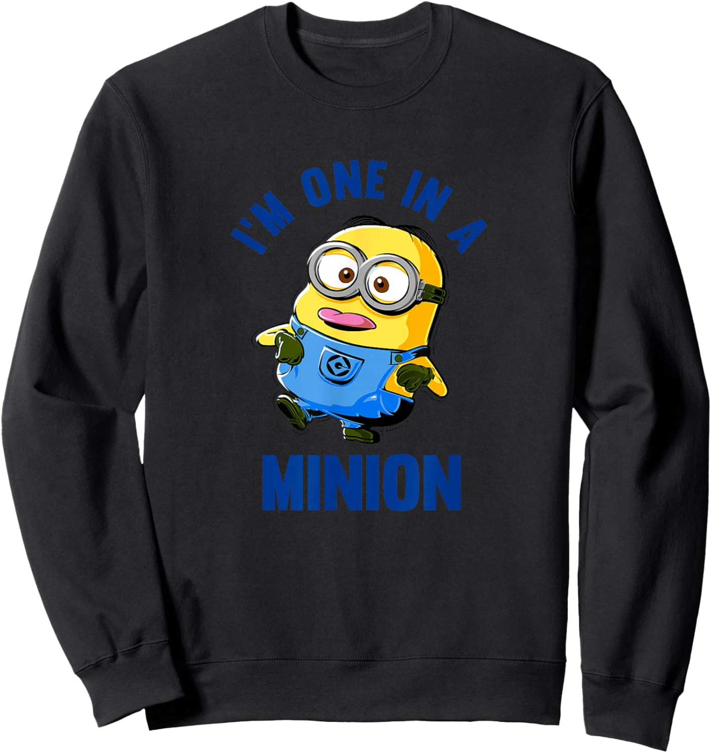 Despicable Me Dave Tongue Out One in A Minion Sweatshirt - Sweatshirt | Black
