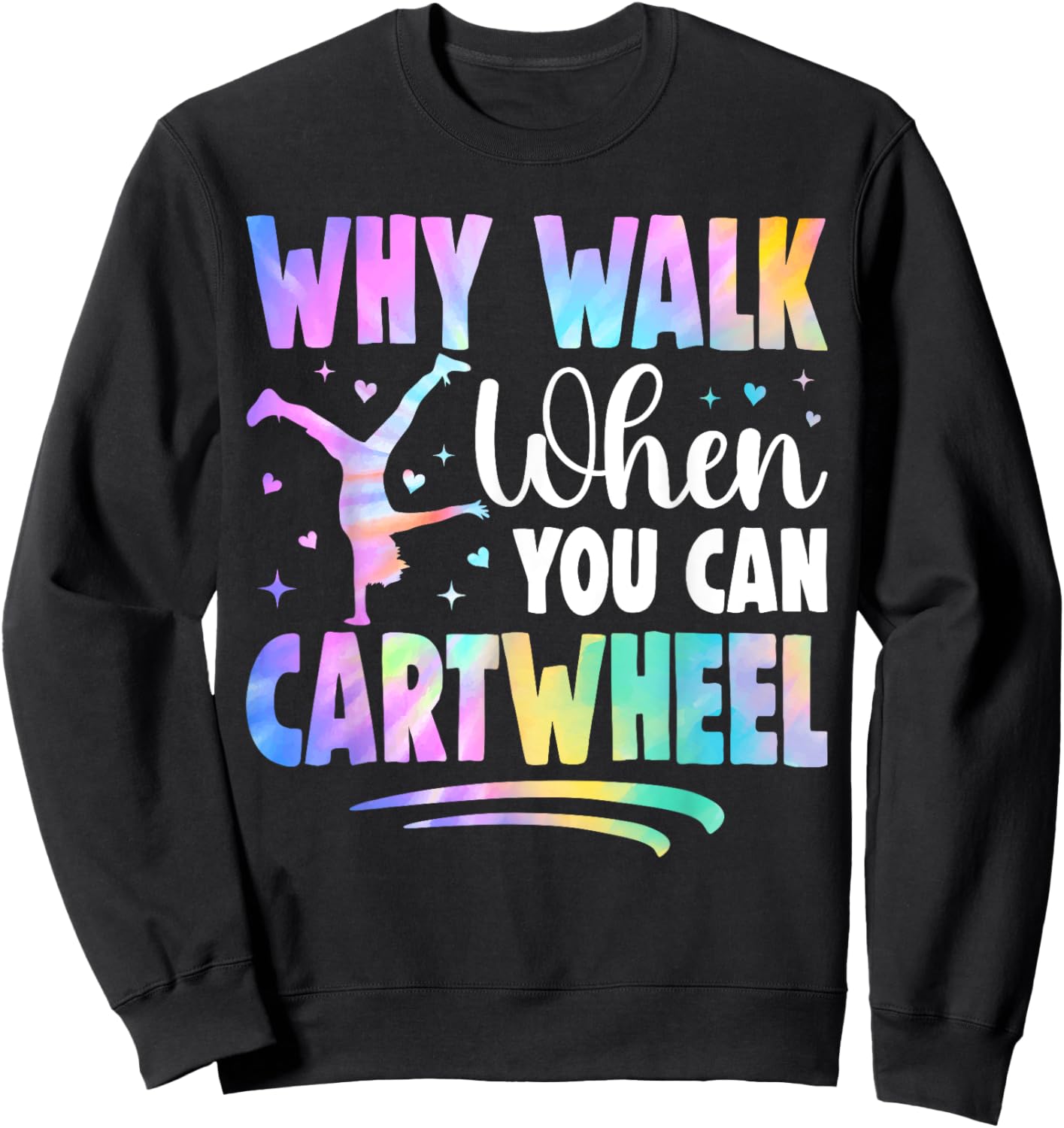 Cartwheel Gymnast Girl Tie Dye Gymnastic Girl Tumbling Sweatshirt - Sweatshirt | Black