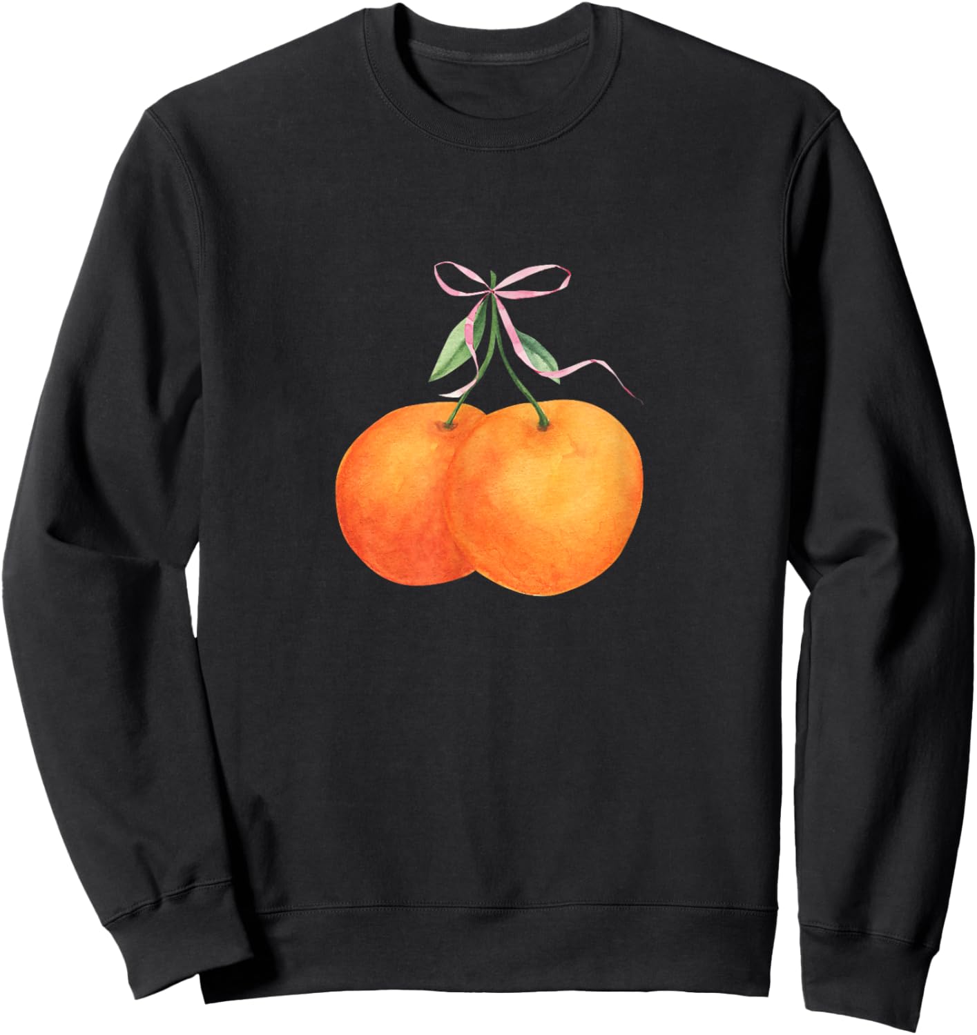 Vintage Orange fruit coquette bow Oranges Boho Y2K bows Sweatshirt - Sweatshirt | Black