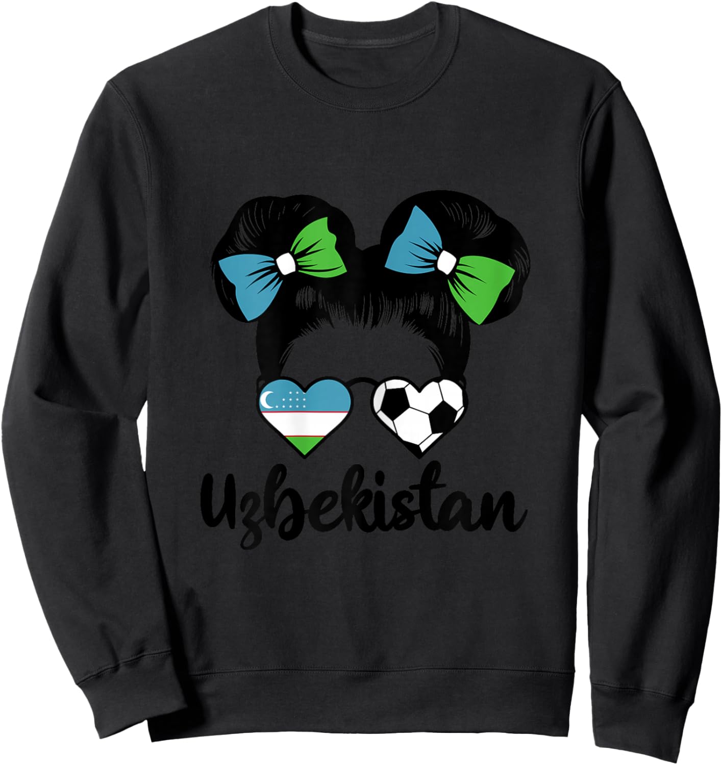 Uzbekistan Fille Drapeau de Ouzbékistan Supporters Ouzbeks Sweatshirt - Sweatshirt | Black